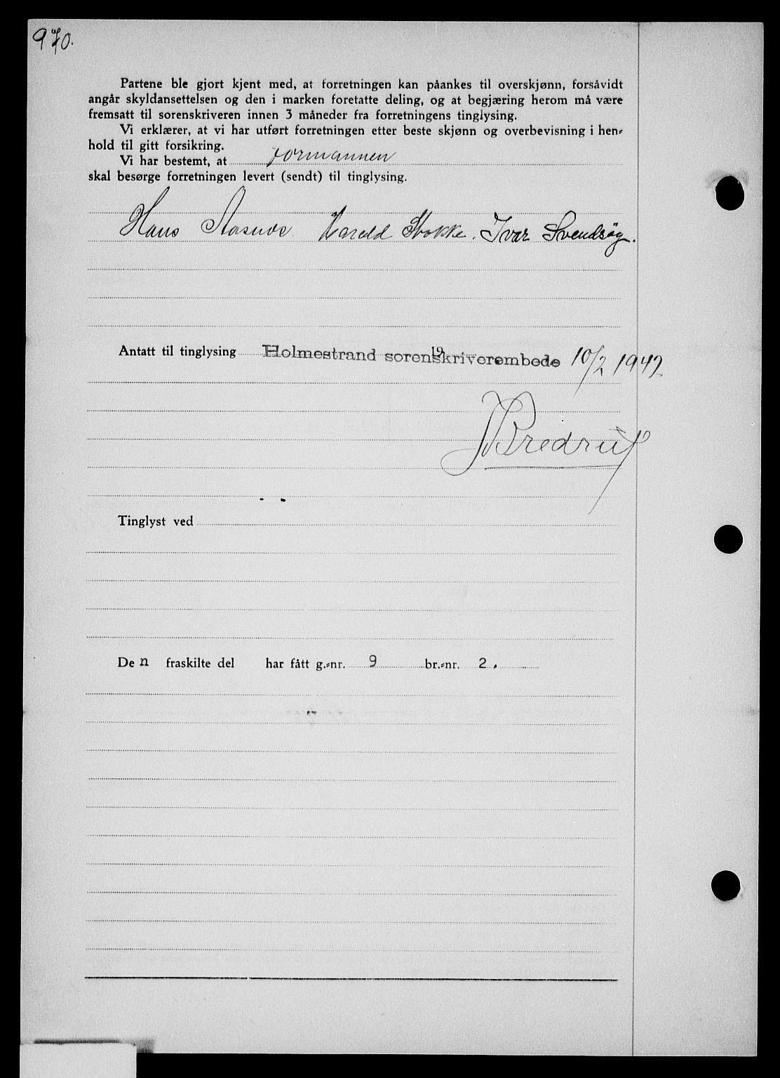 Holmestrand sorenskriveri, SAKO/A-67/G/Ga/Gaa/L0054: Mortgage book no. A-54, 1941-1942, Diary no: : 341/1942