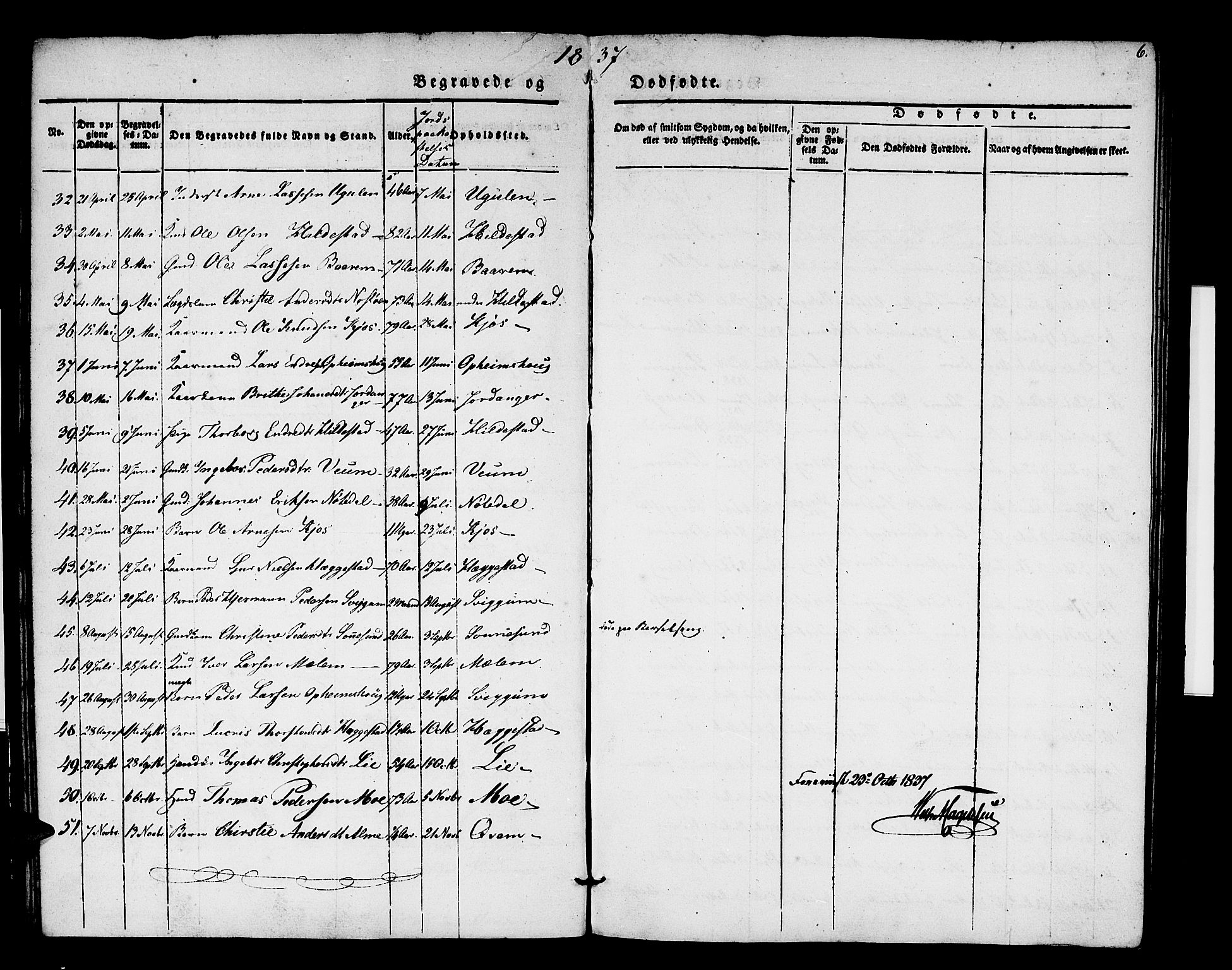 Hafslo sokneprestembete, SAB/A-80301/H/Haa/Haaa/L0008: Parish register (official) no. A 8, 1834-1852, p. 6