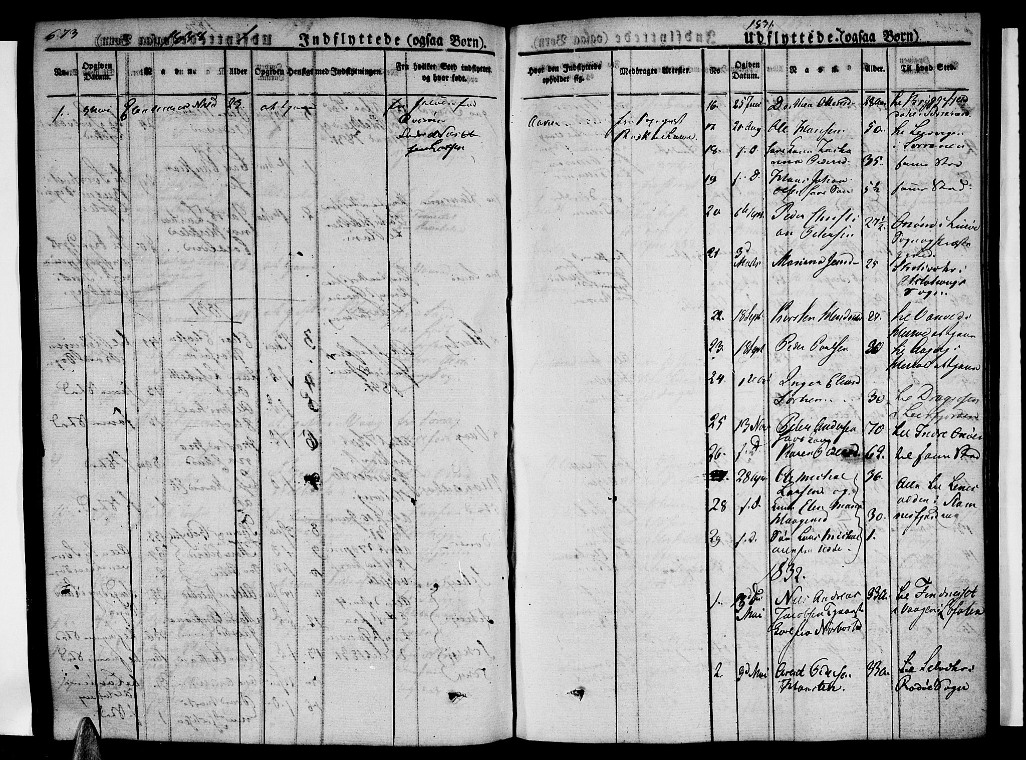 Ministerialprotokoller, klokkerbøker og fødselsregistre - Nordland, SAT/A-1459/838/L0548: Parish register (official) no. 838A06, 1829-1839, p. 673-674