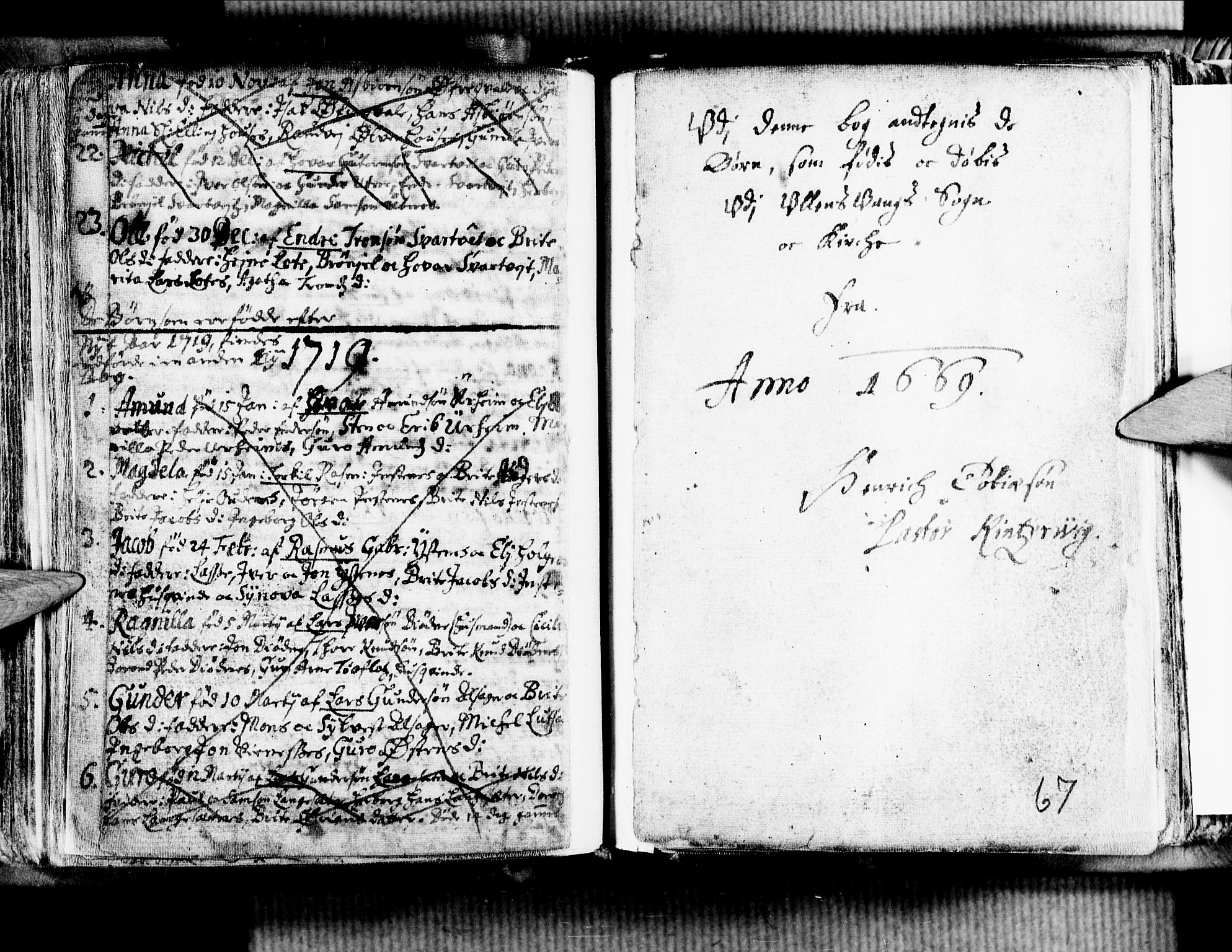 Ullensvang sokneprestembete, SAB/A-78701/H/Haa: Parish register (official) no. A 1 /1, 1669-1718, p. 67