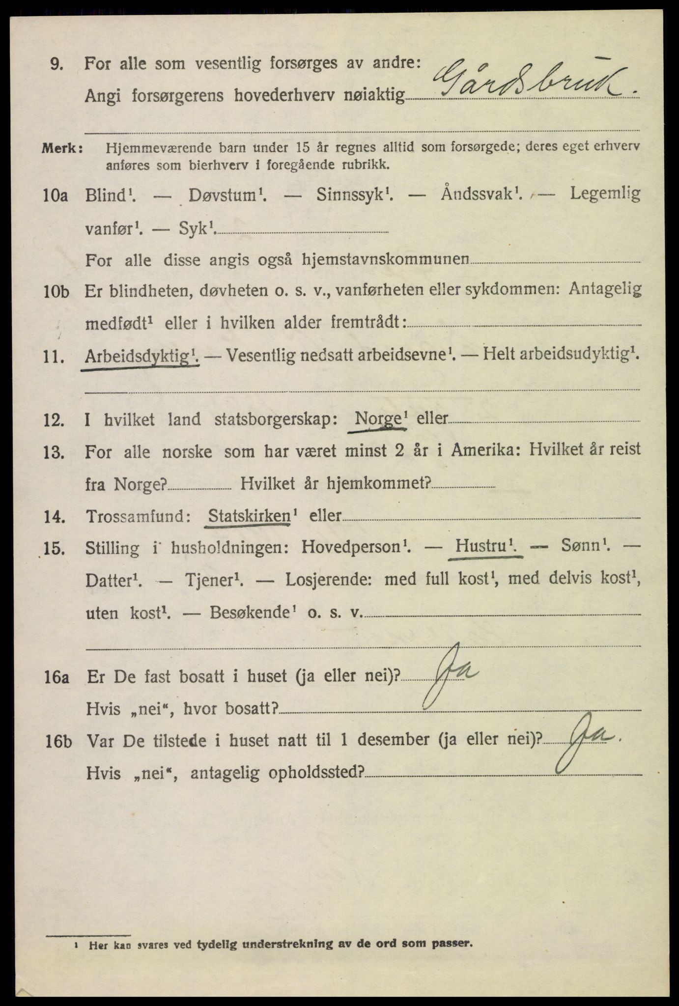 SAH, 1920 census for Øyer, 1920, p. 1206