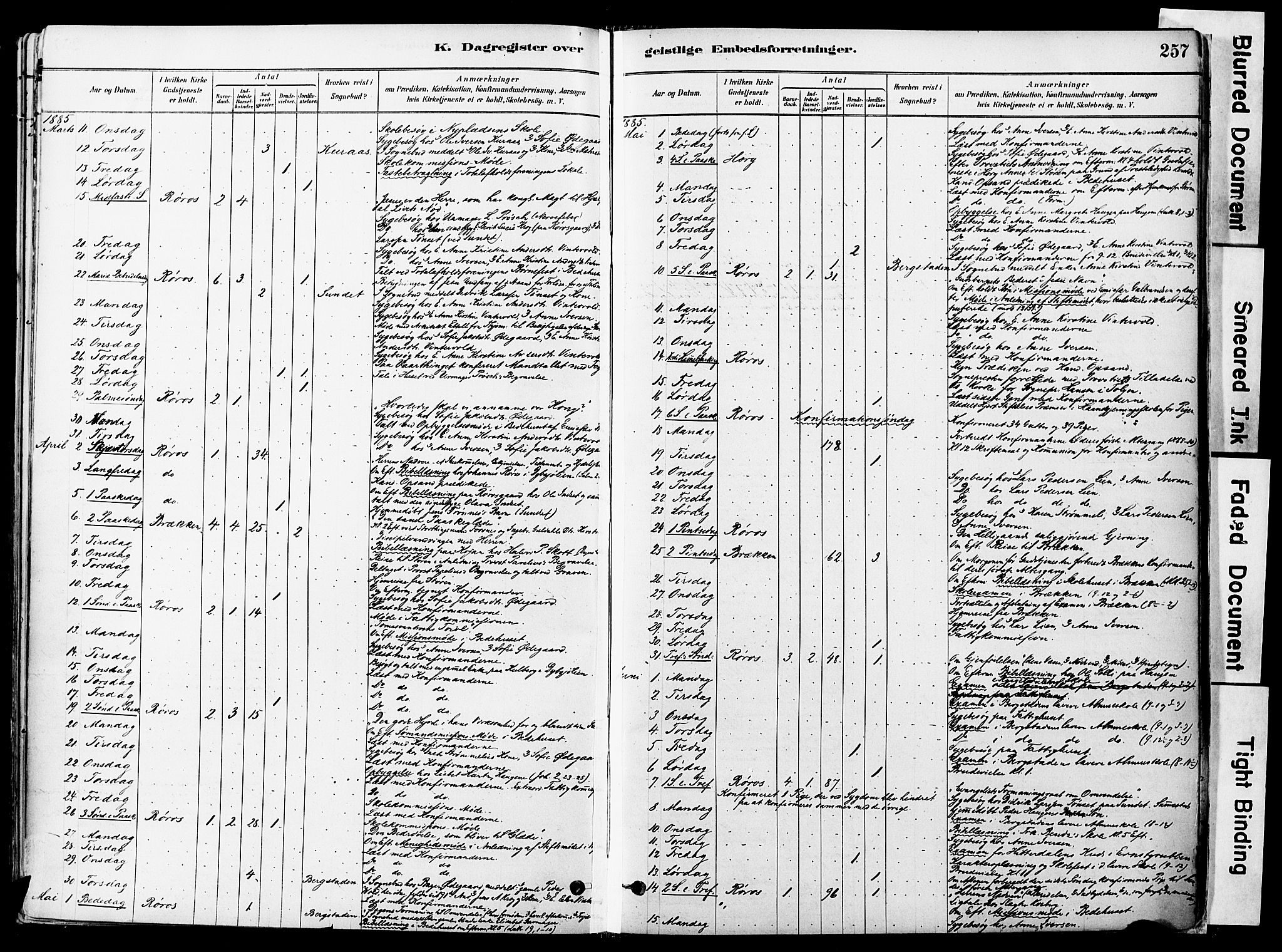 Ministerialprotokoller, klokkerbøker og fødselsregistre - Sør-Trøndelag, AV/SAT-A-1456/681/L0933: Parish register (official) no. 681A11, 1879-1890, p. 257