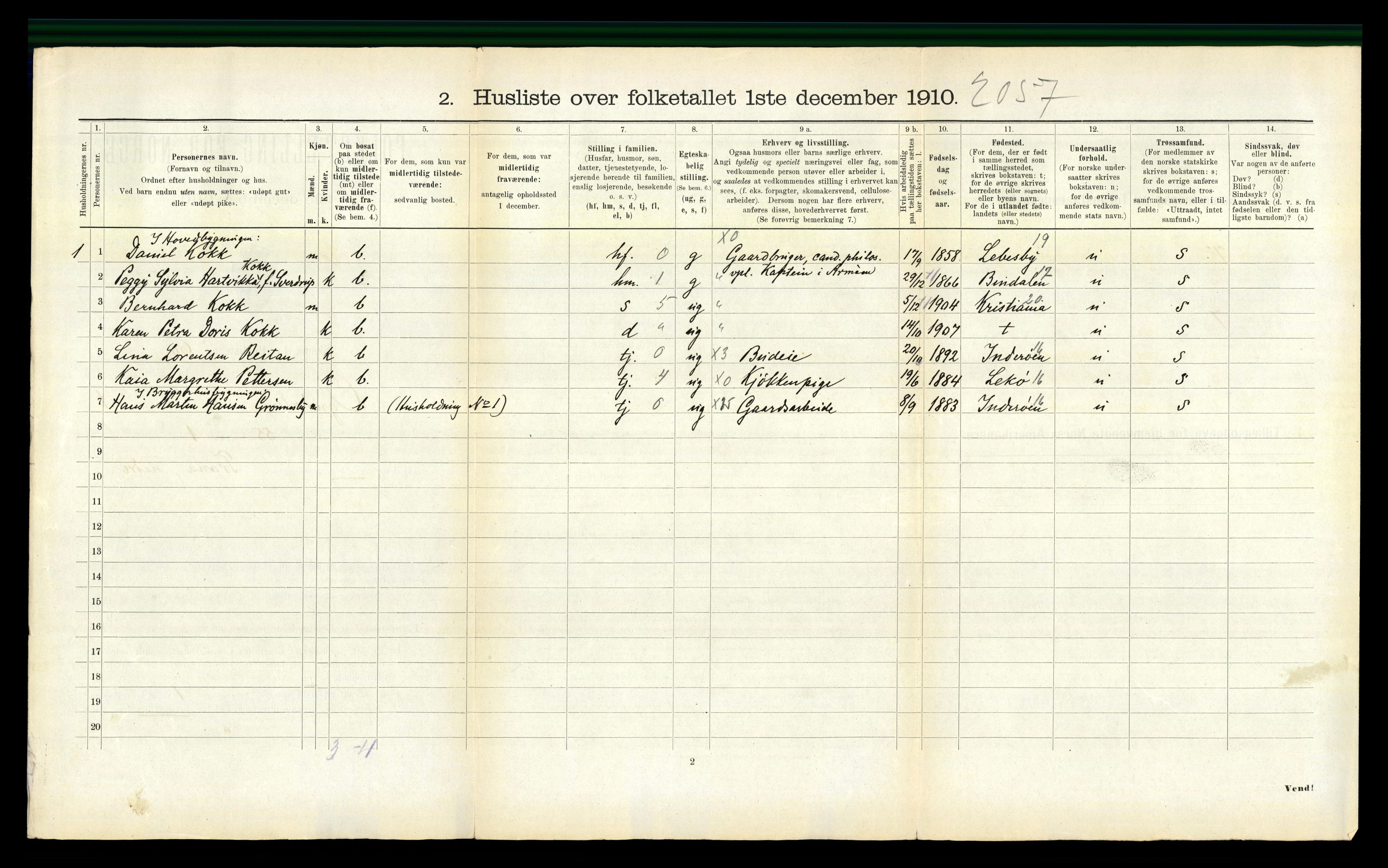 RA, 1910 census for Ogndal, 1910, p. 147