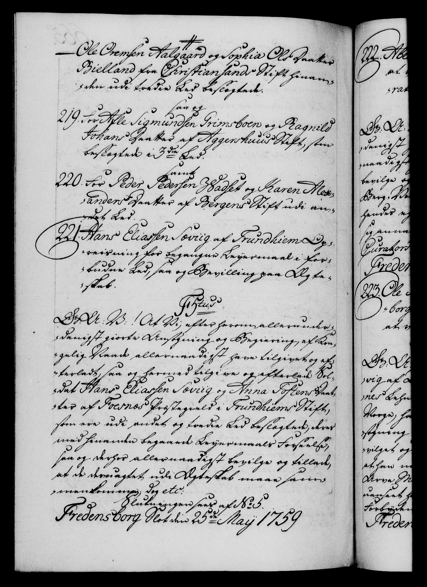 Danske Kanselli 1572-1799, AV/RA-EA-3023/F/Fc/Fca/Fcaa/L0040: Norske registre, 1757-1759, p. 665b