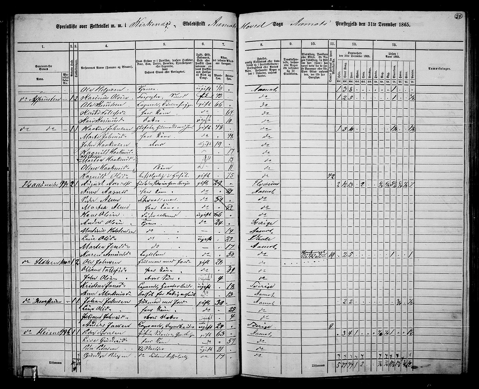 RA, 1865 census for Åmot, 1865, p. 56