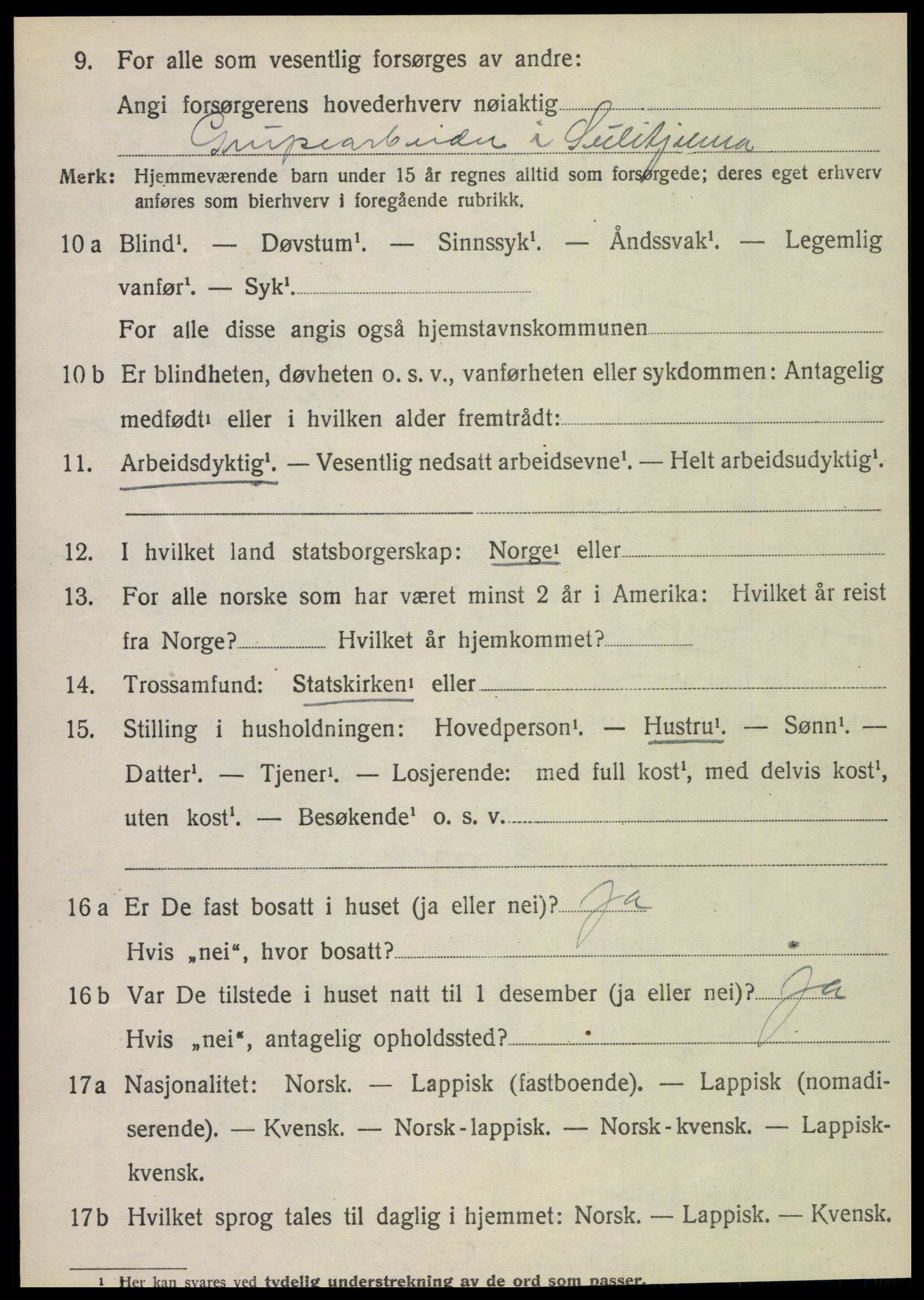 SAT, 1920 census for Fauske, 1920, p. 4679