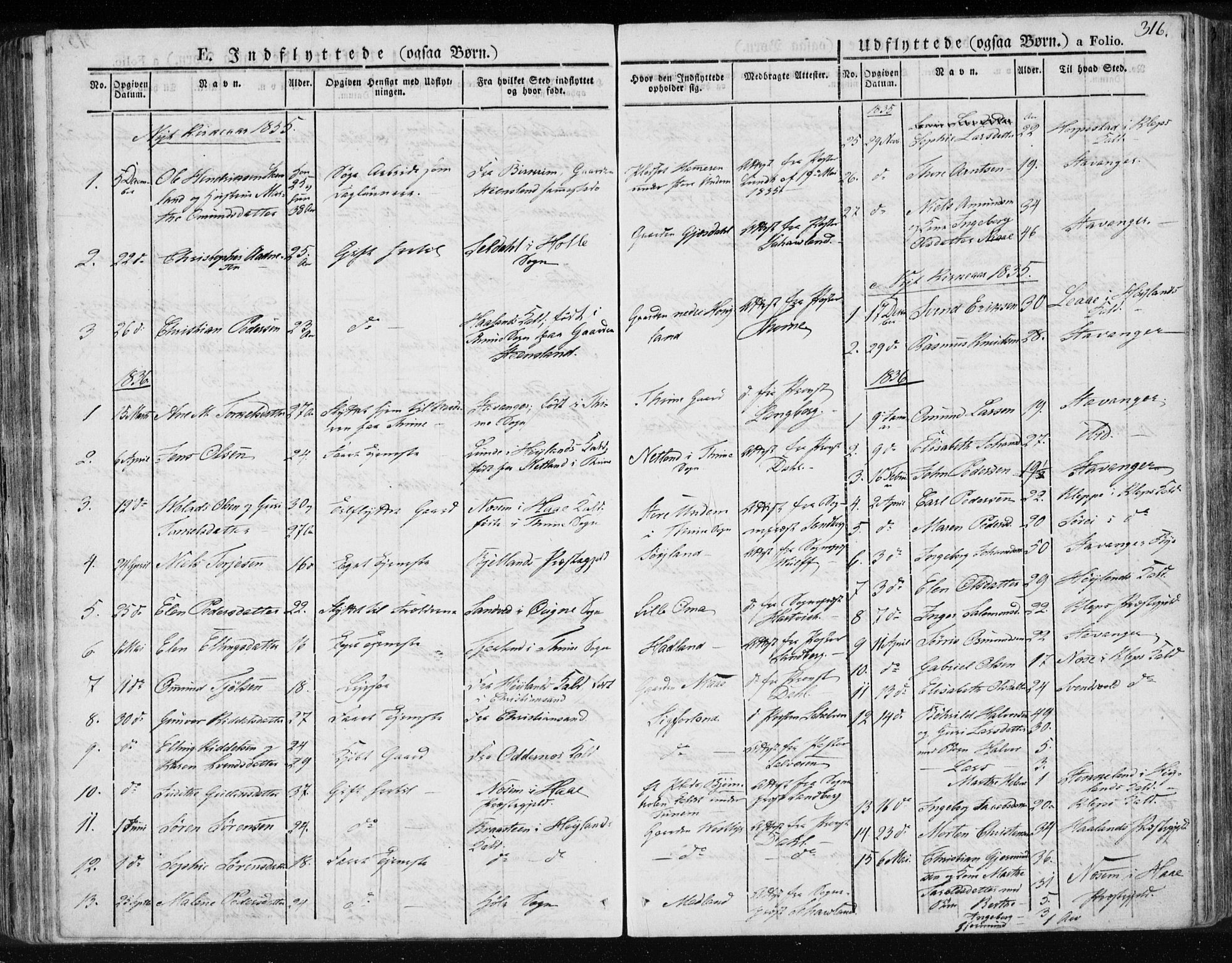 Lye sokneprestkontor, AV/SAST-A-101794/001/30BA/L0004: Parish register (official) no. A 4, 1826-1841, p. 316