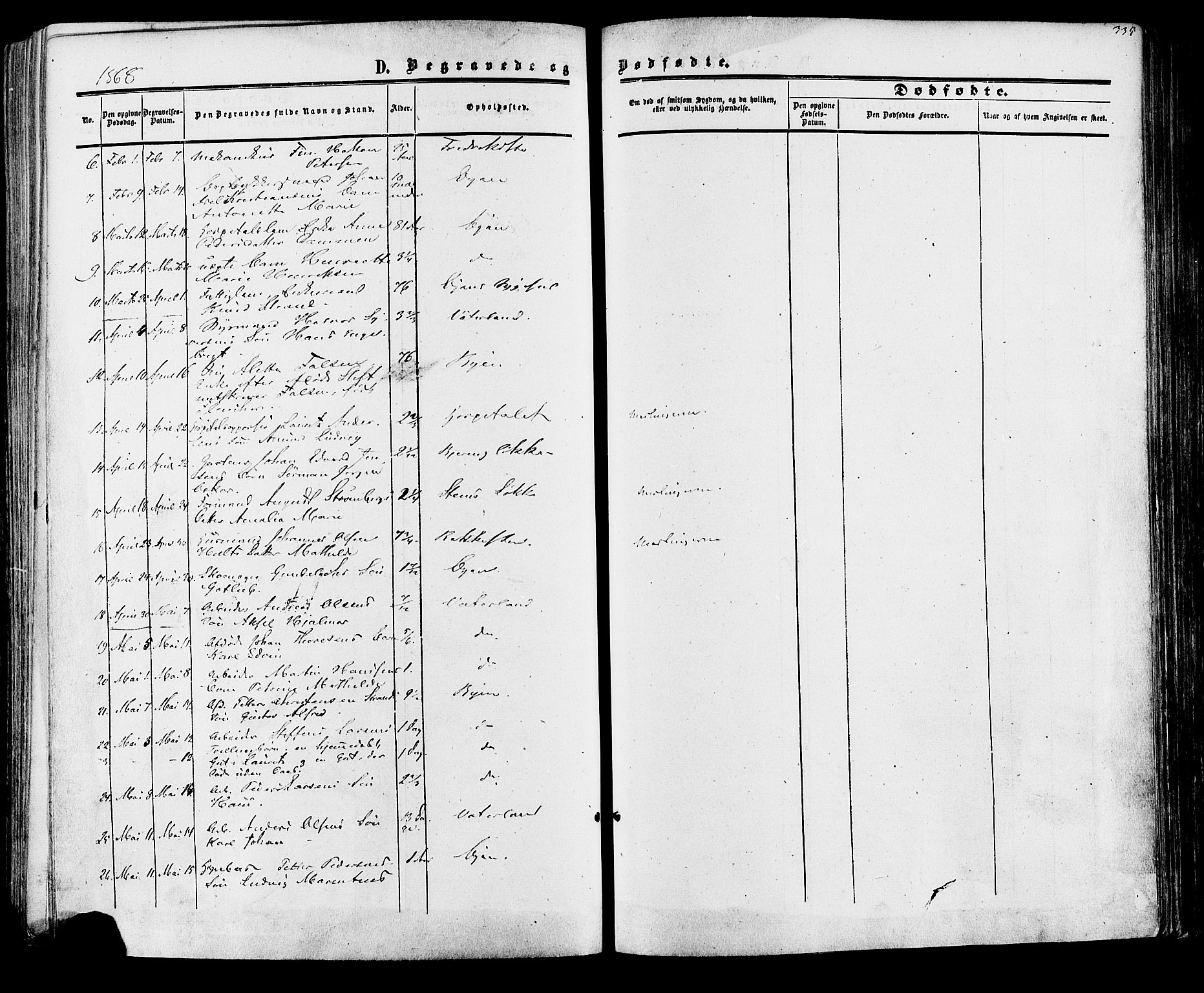 Fredrikstad prestekontor Kirkebøker, SAO/A-11082/F/Fa/L0006: Parish register (official) no. 6, 1857-1878, p. 335