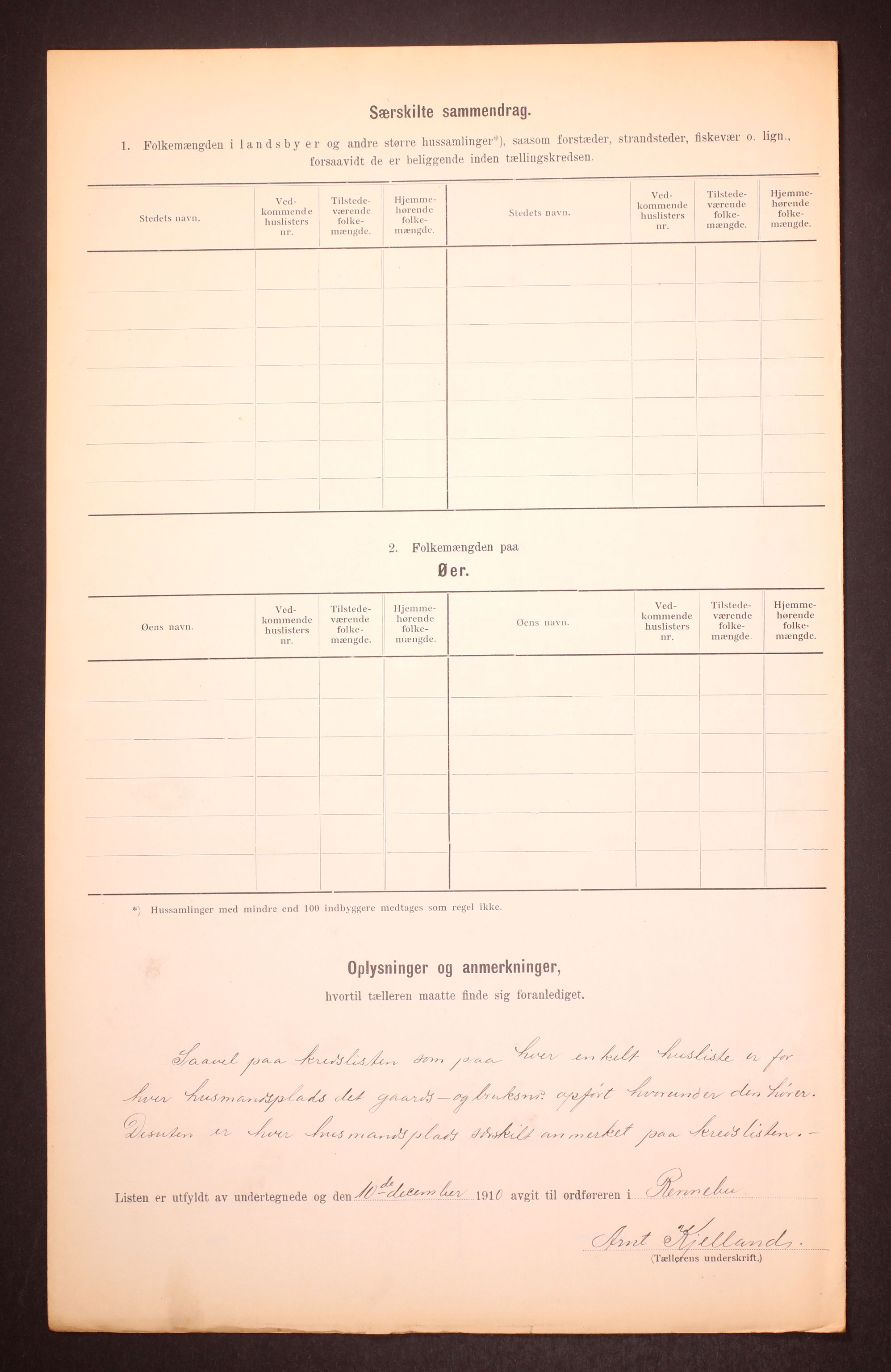 RA, 1910 census for Rennebu, 1910, p. 18