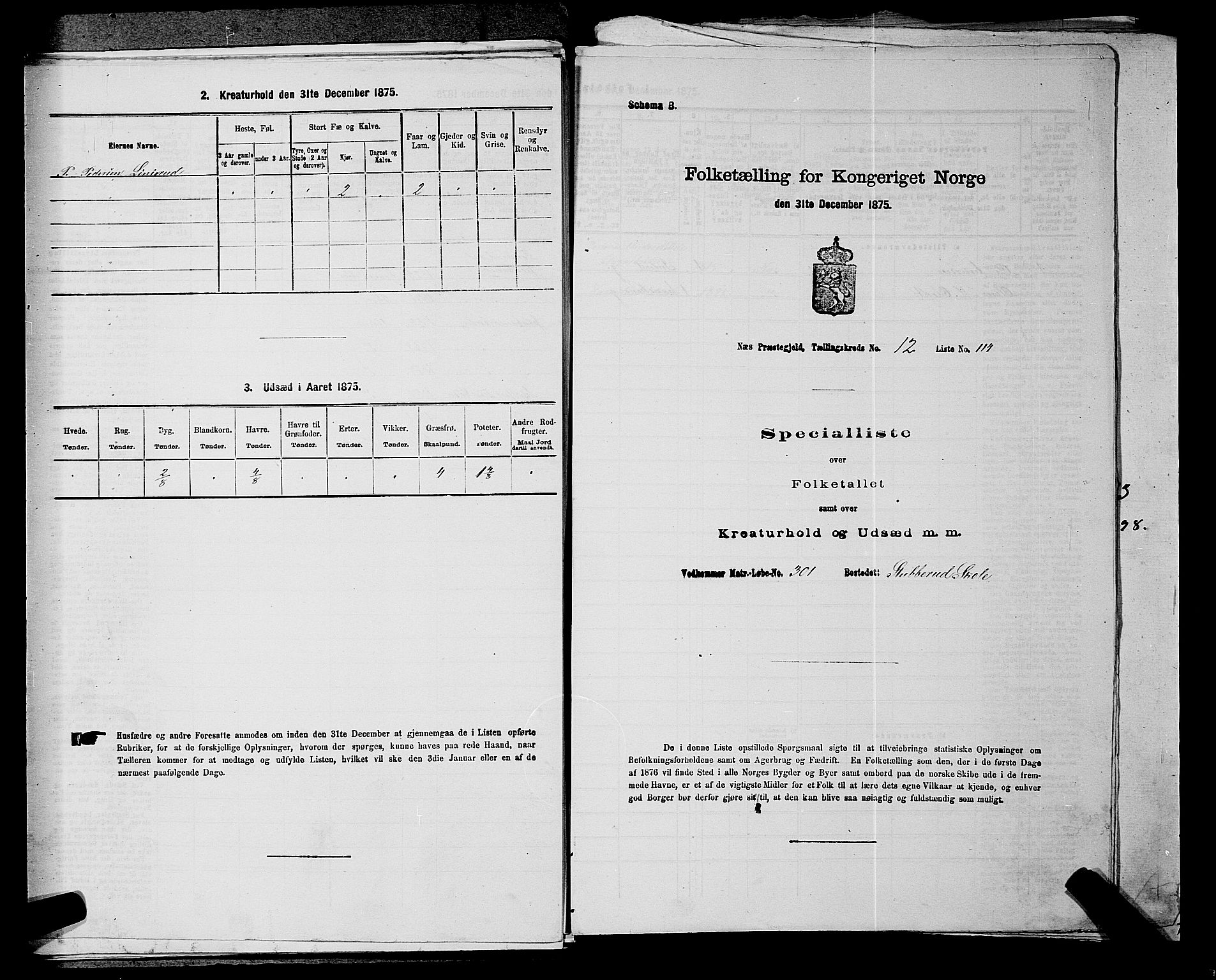 RA, 1875 census for 0236P Nes, 1875, p. 2270