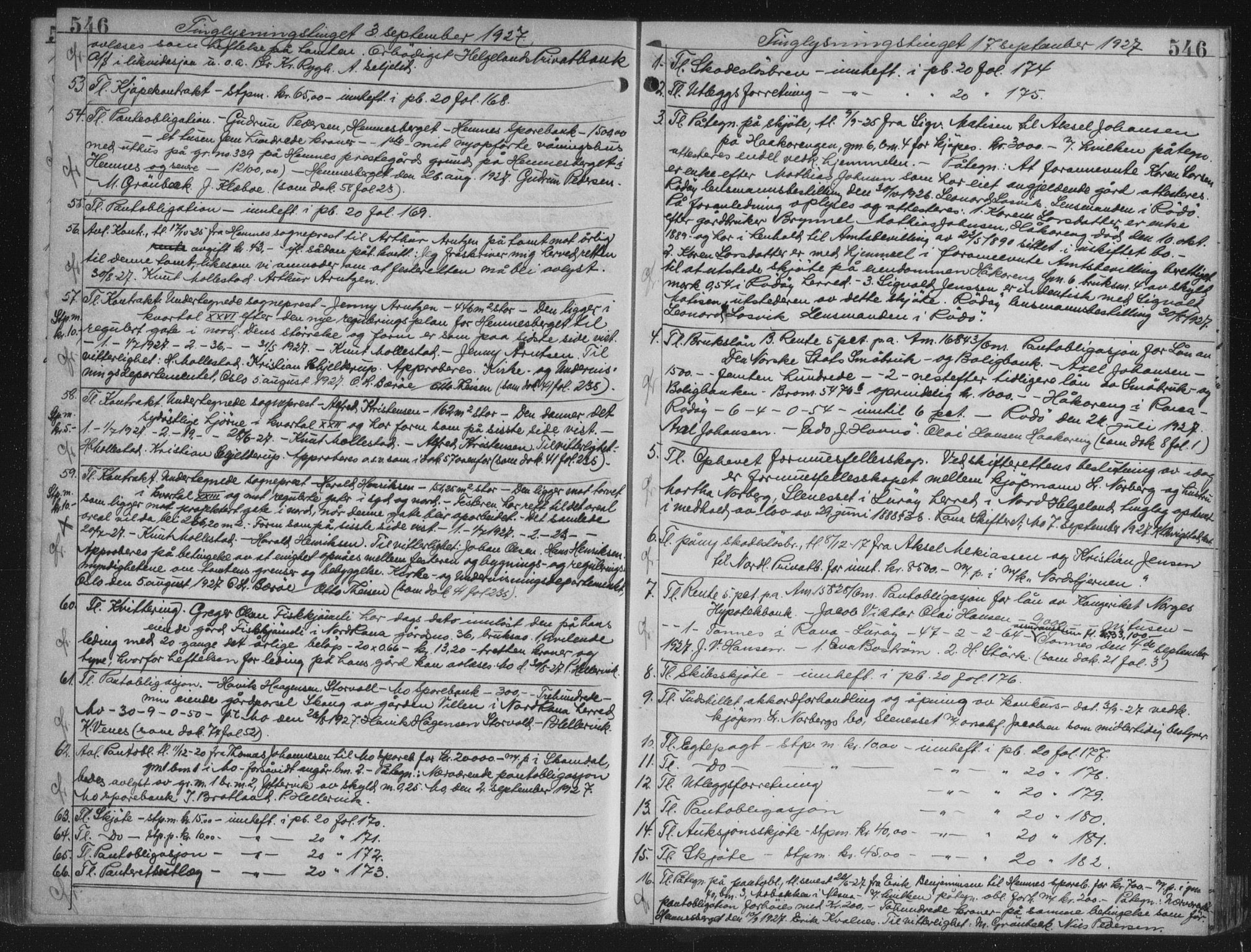 Rana sorenskriveri , AV/SAT-A-1108/1/2/2C/L0018: Mortgage book no. 18, 1923-1928, p. 546, Deed date: 17.09.1927