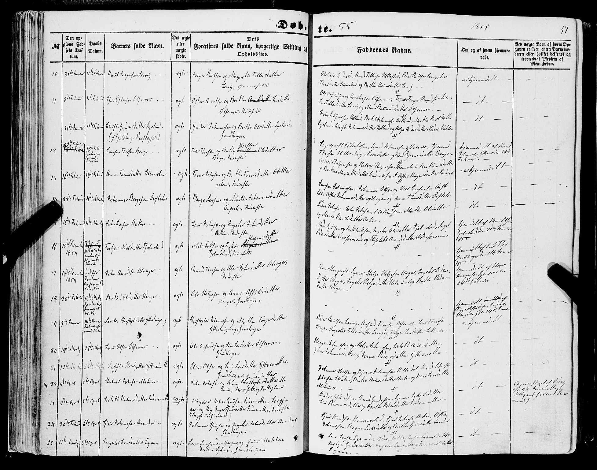 Skånevik sokneprestembete, SAB/A-77801/H/Haa: Parish register (official) no. A 5I, 1848-1869, p. 51