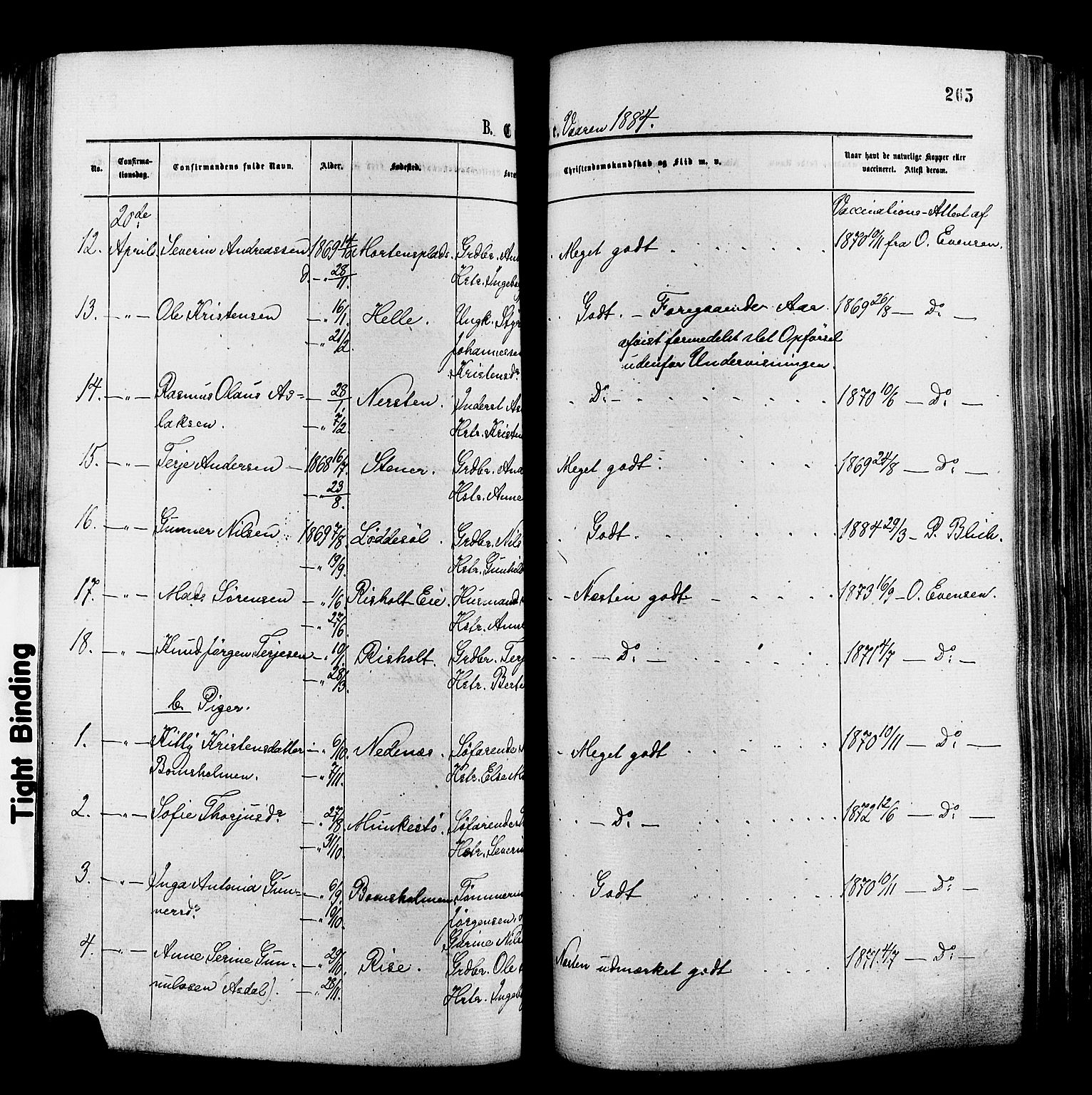 Øyestad sokneprestkontor, AV/SAK-1111-0049/F/Fa/L0016: Parish register (official) no. A 16, 1874-1886, p. 265