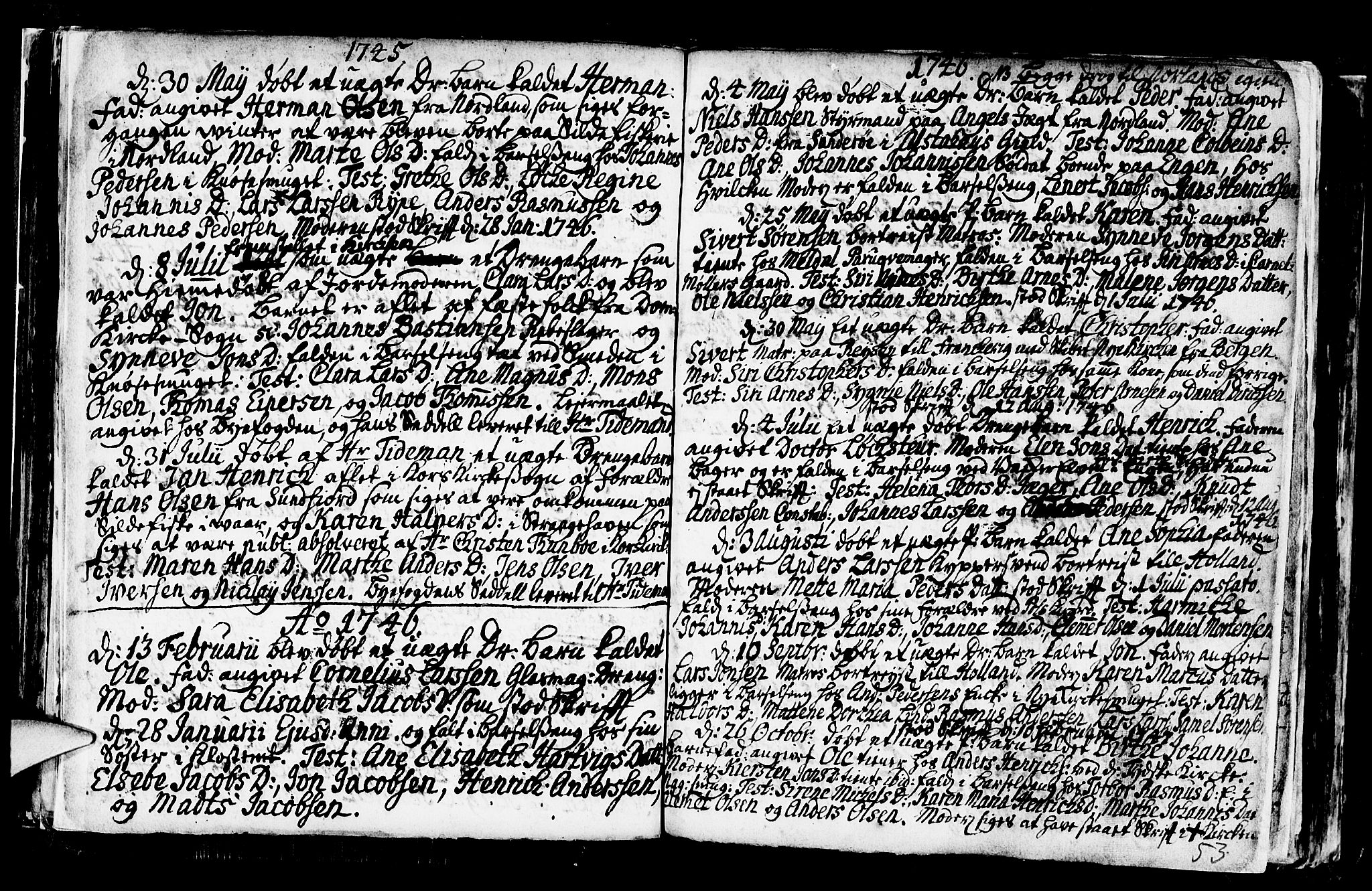 Nykirken Sokneprestembete, SAB/A-77101/H/Haa/L0001: Parish register (official) no. A 1, 1668-1820, p. 53