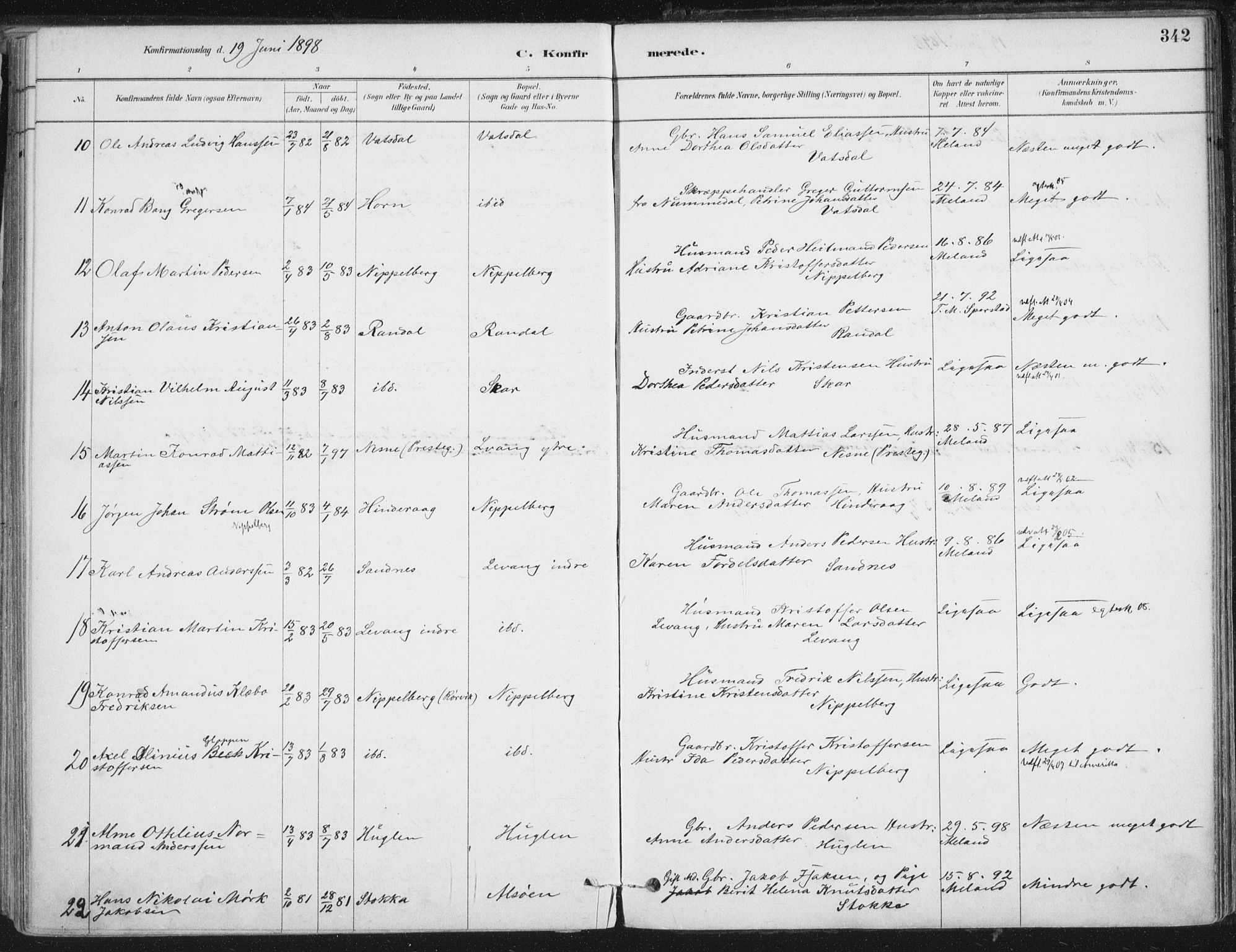 Ministerialprotokoller, klokkerbøker og fødselsregistre - Nordland, AV/SAT-A-1459/838/L0552: Parish register (official) no. 838A10, 1880-1910, p. 342