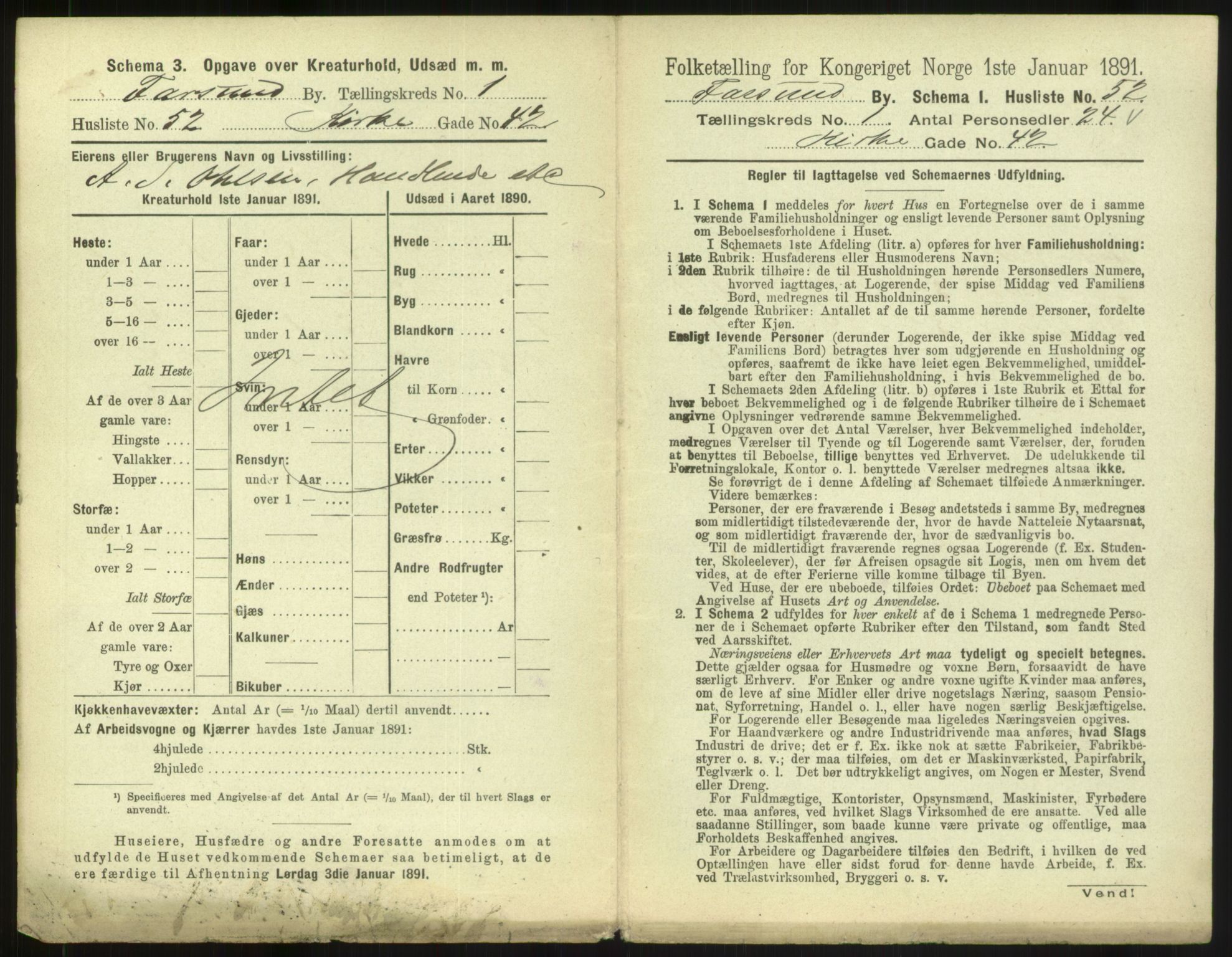 RA, 1891 census for 1003 Farsund, 1891, p. 120