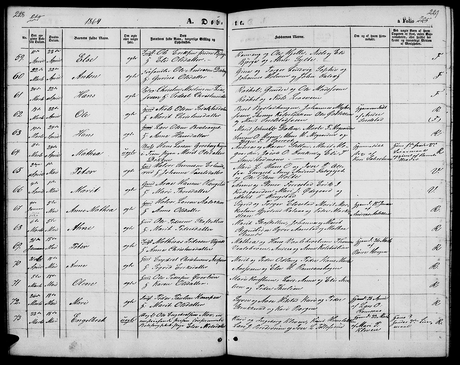 Ringebu prestekontor, SAH/PREST-082/H/Ha/Hab/L0003: Parish register (copy) no. 3, 1854-1866, p. 228-229