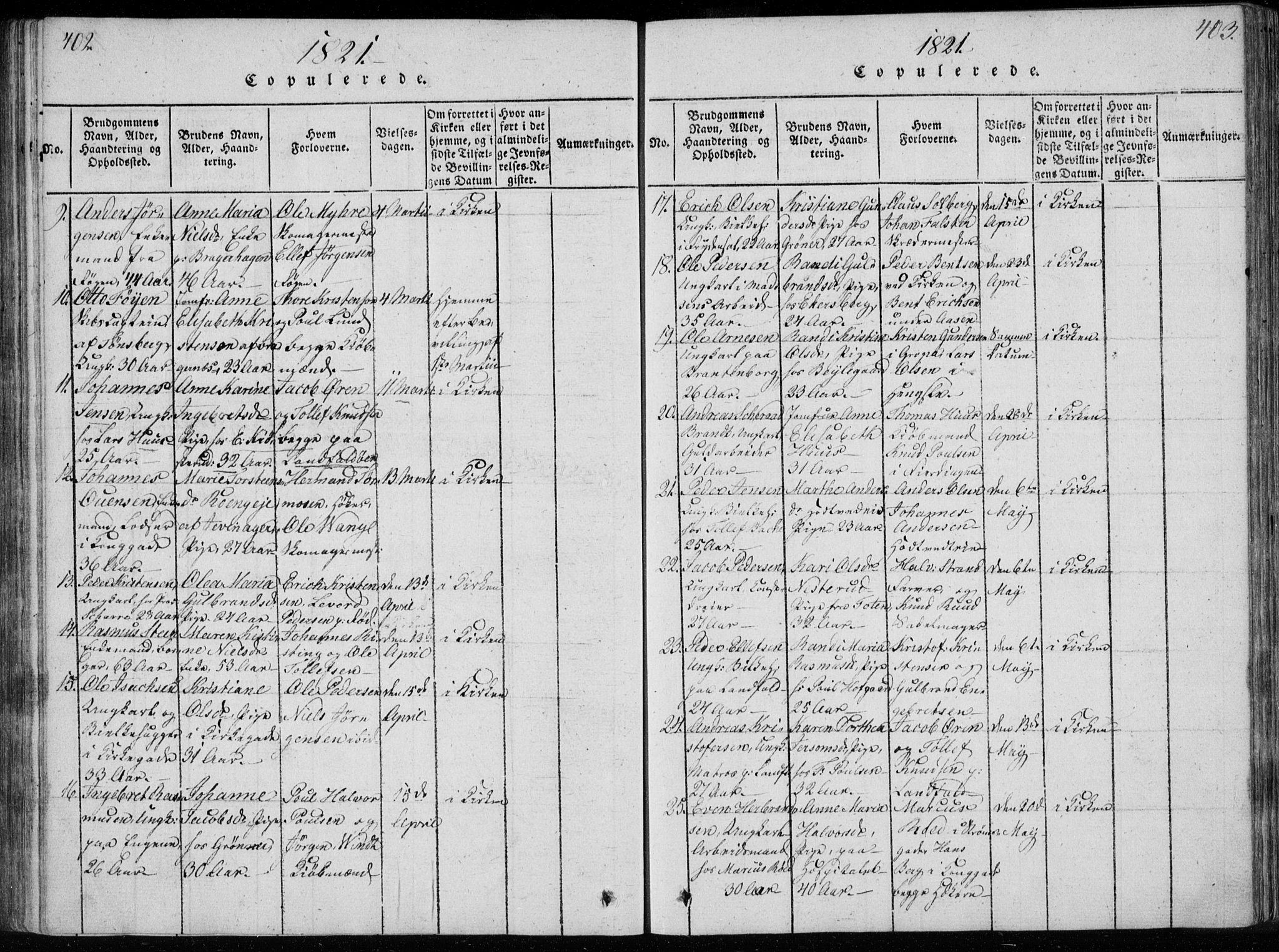 Bragernes kirkebøker, AV/SAKO-A-6/F/Fa/L0007: Parish register (official) no. I 7, 1815-1829, p. 402-403