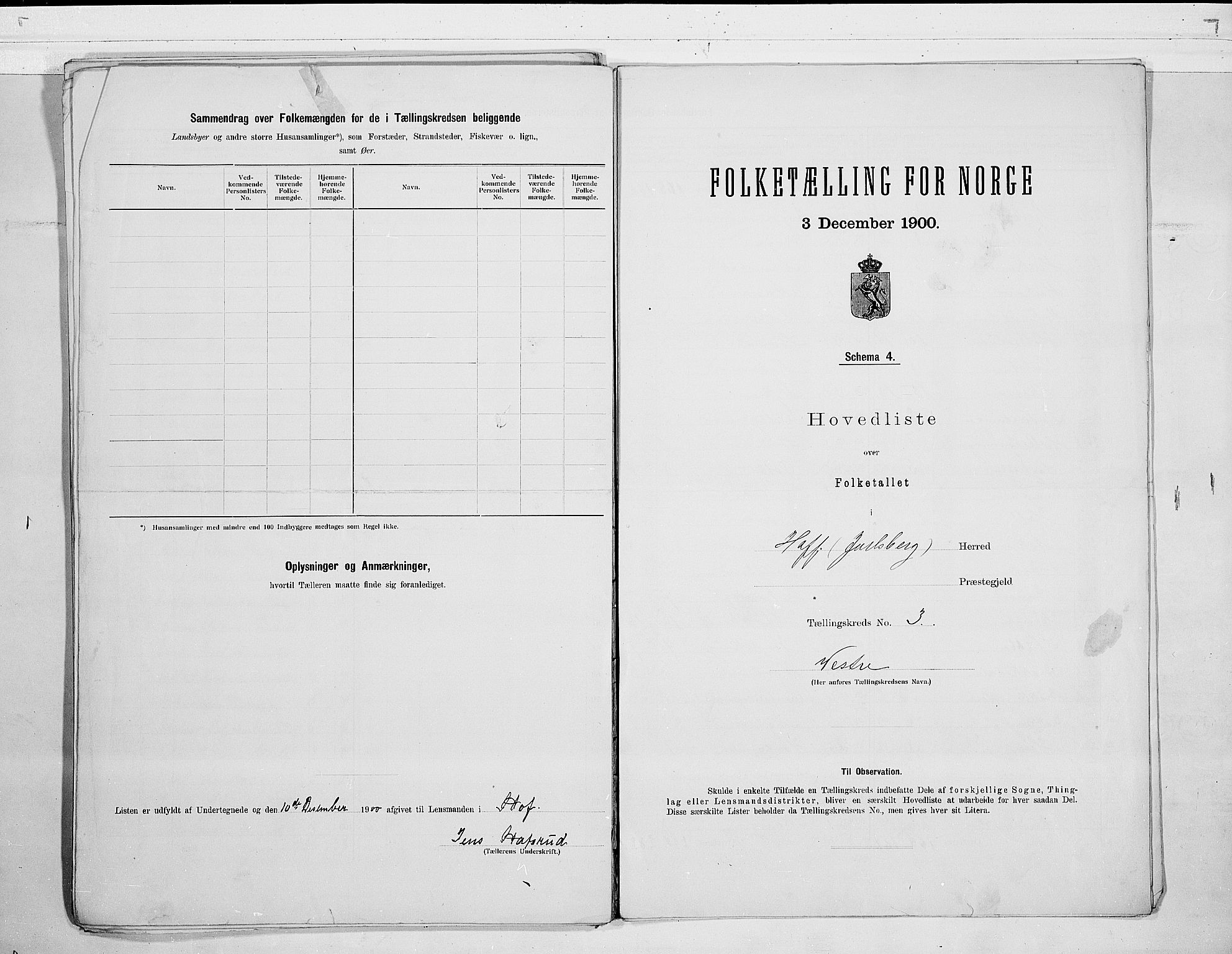 RA, 1900 census for Hof, 1900, p. 10