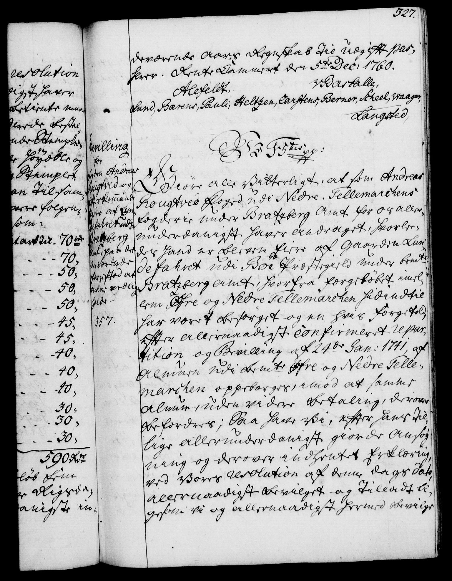Rentekammeret, Kammerkanselliet, RA/EA-3111/G/Gg/Gga/L0007: Norsk ekspedisjonsprotokoll med register (merket RK 53.7), 1759-1768, p. 327
