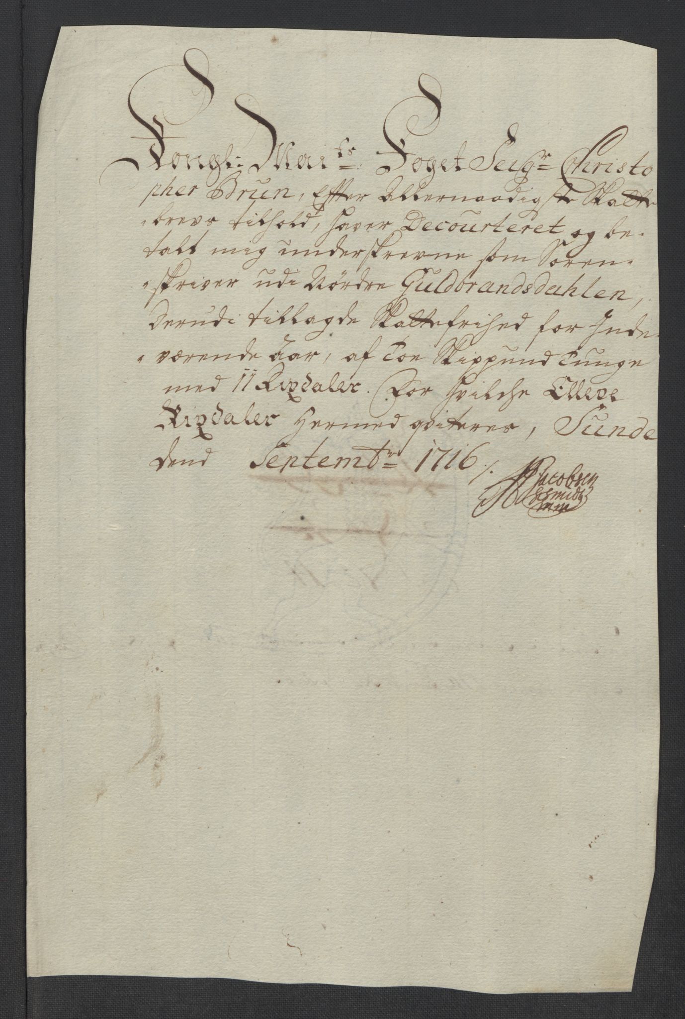 Rentekammeret inntil 1814, Reviderte regnskaper, Fogderegnskap, RA/EA-4092/R17/L1186: Fogderegnskap Gudbrandsdal, 1716, p. 166