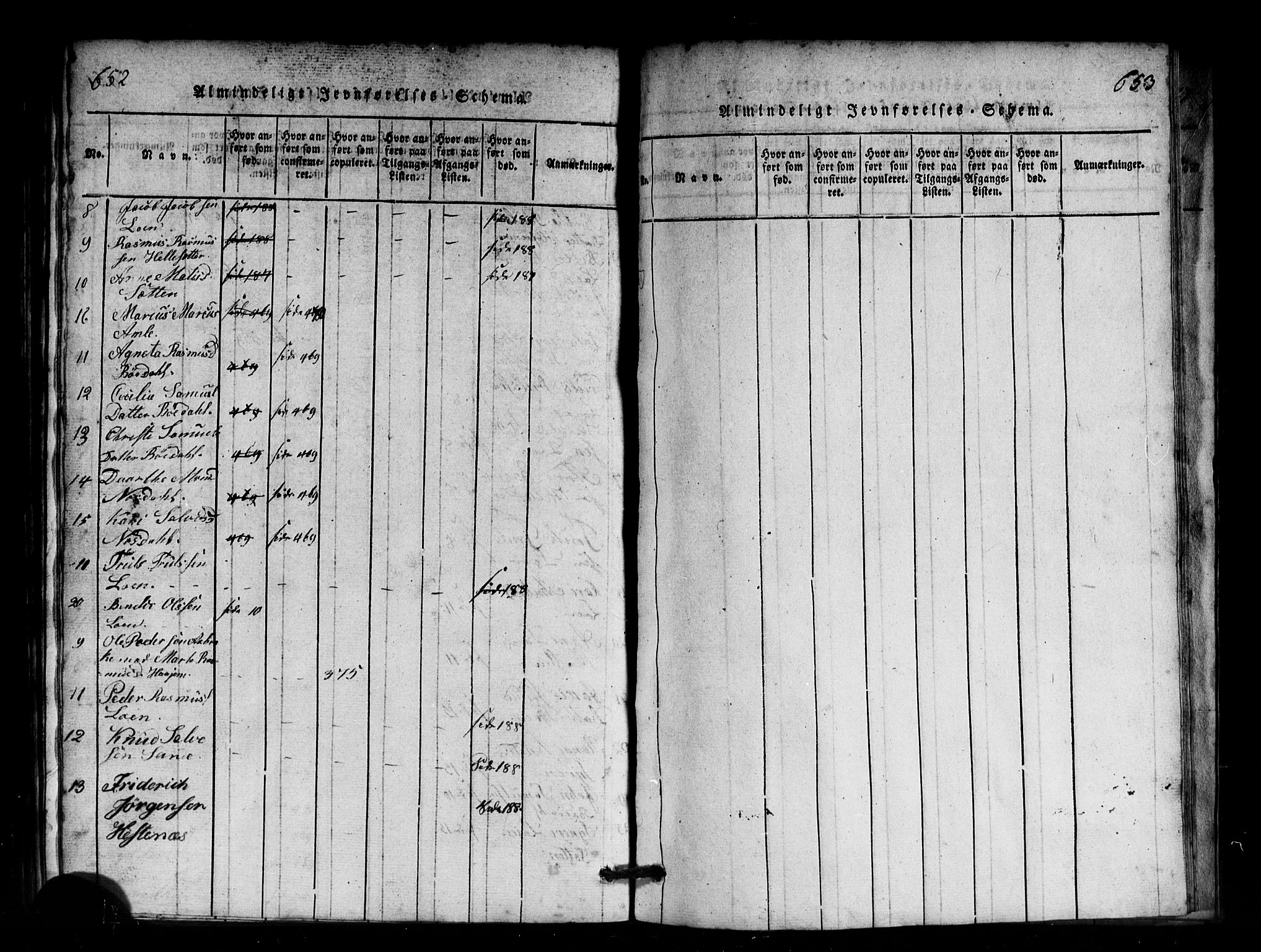 Innvik sokneprestembete, AV/SAB-A-80501: Parish register (copy) no. B 1, 1815-1820, p. 652-653