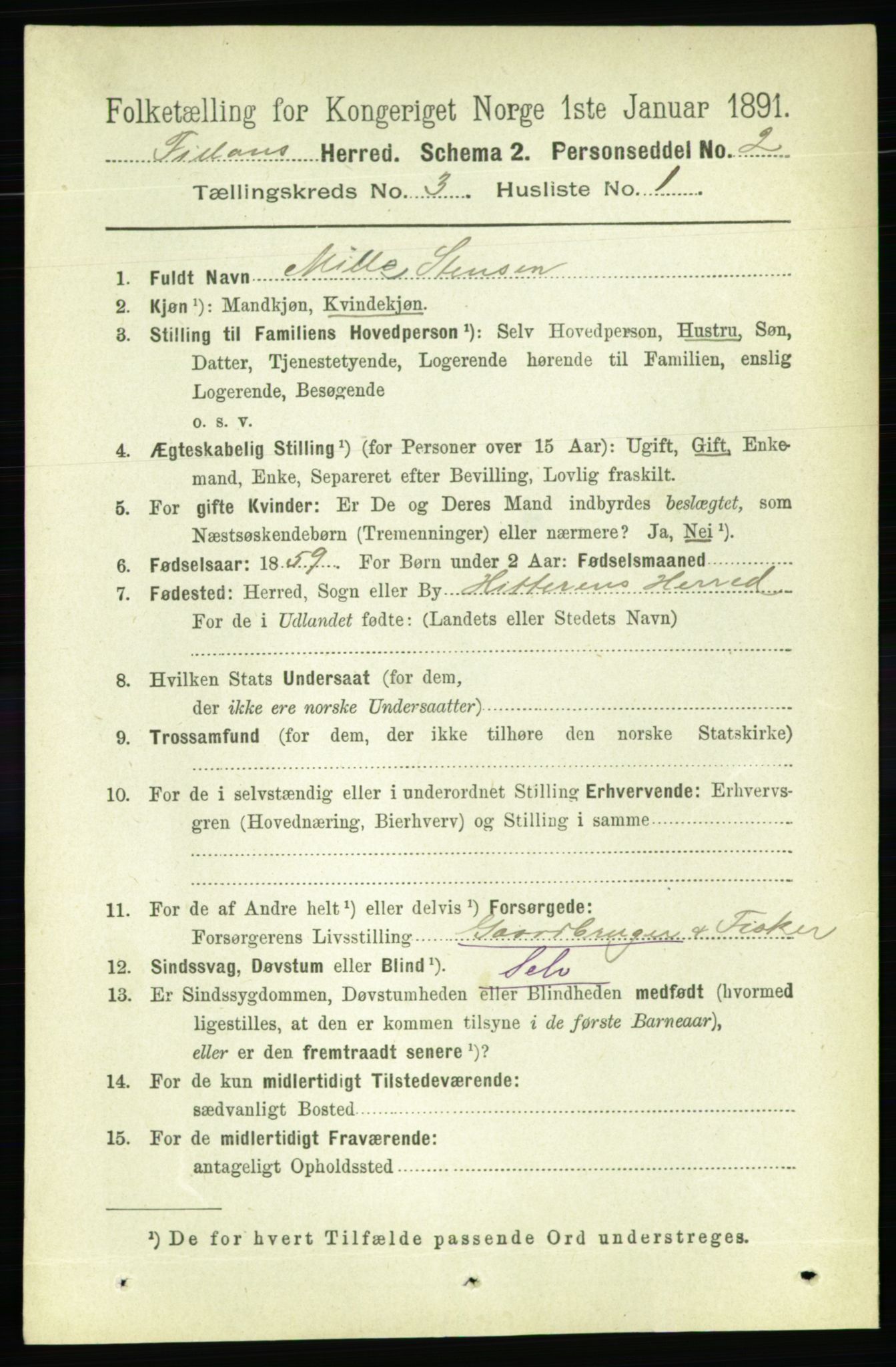 RA, 1891 census for 1616 Fillan, 1891, p. 457