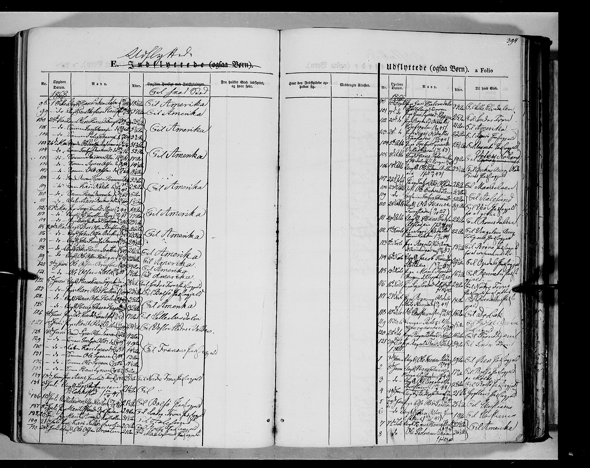 Vågå prestekontor, SAH/PREST-076/H/Ha/Haa/L0006: Parish register (official) no. 6 /1, 1856-1872, p. 394