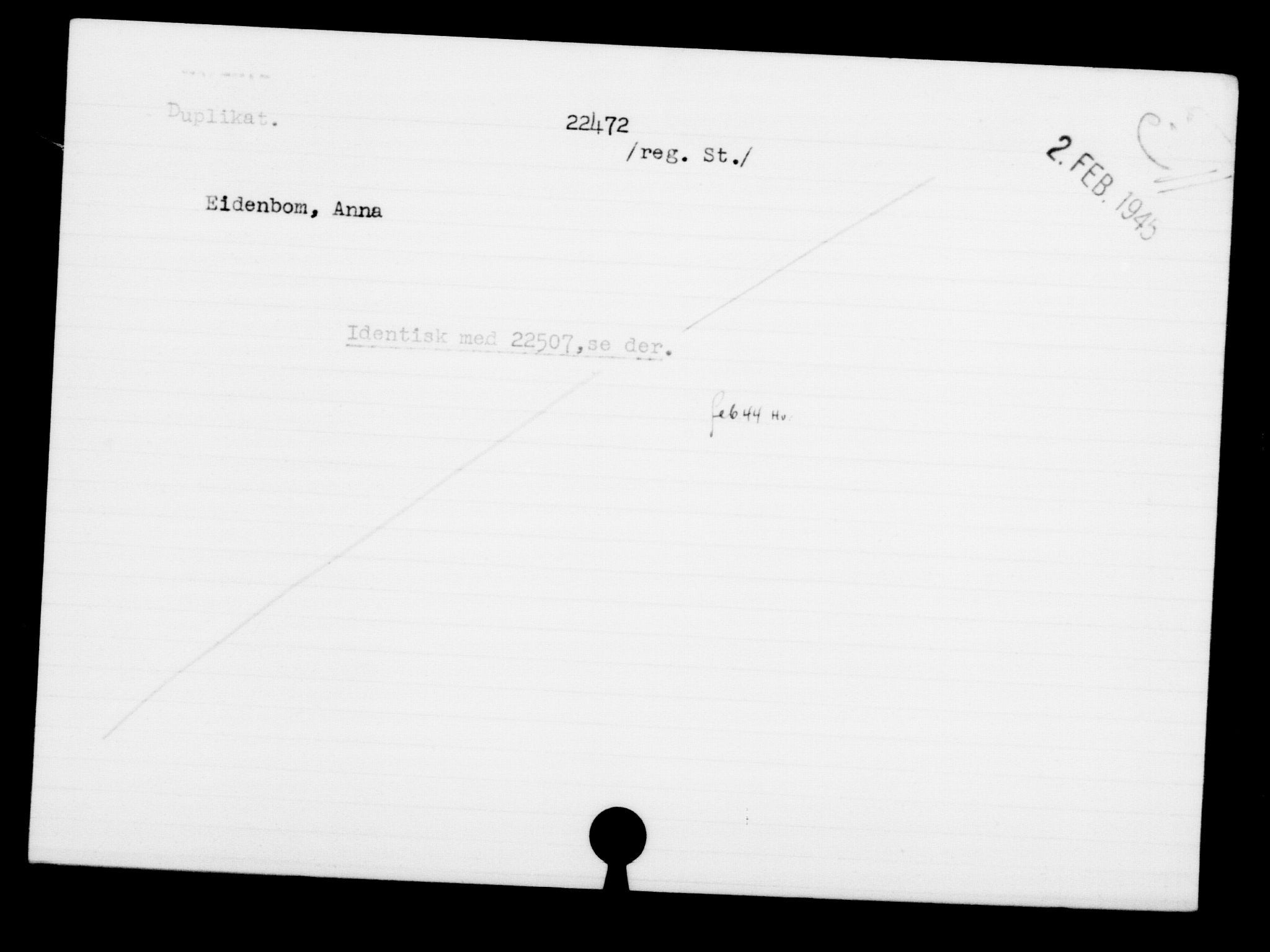 Den Kgl. Norske Legasjons Flyktningskontor, AV/RA-S-6753/V/Va/L0010: Kjesäterkartoteket.  Flyktningenr. 22000-25314, 1940-1945, p. 523