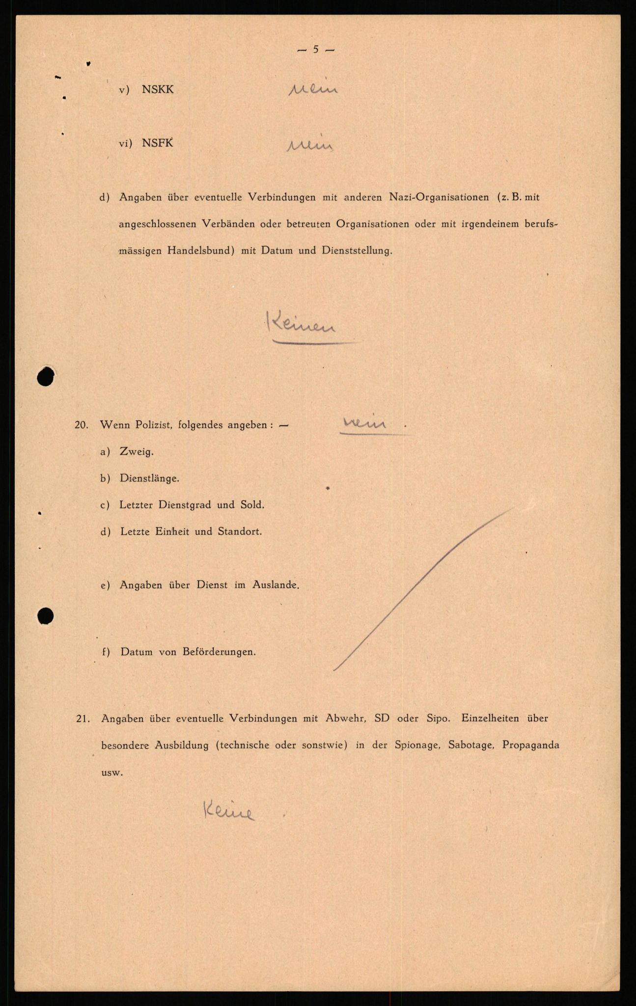 Forsvaret, Forsvarets overkommando II, AV/RA-RAFA-3915/D/Db/L0030: CI Questionaires. Tyske okkupasjonsstyrker i Norge. Tyskere., 1945-1946, p. 436