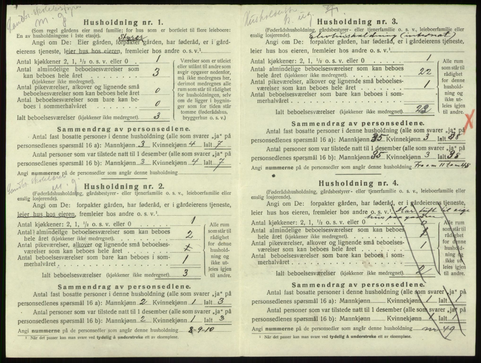 SAB, 1920 census for Førde, 1920, p. 718