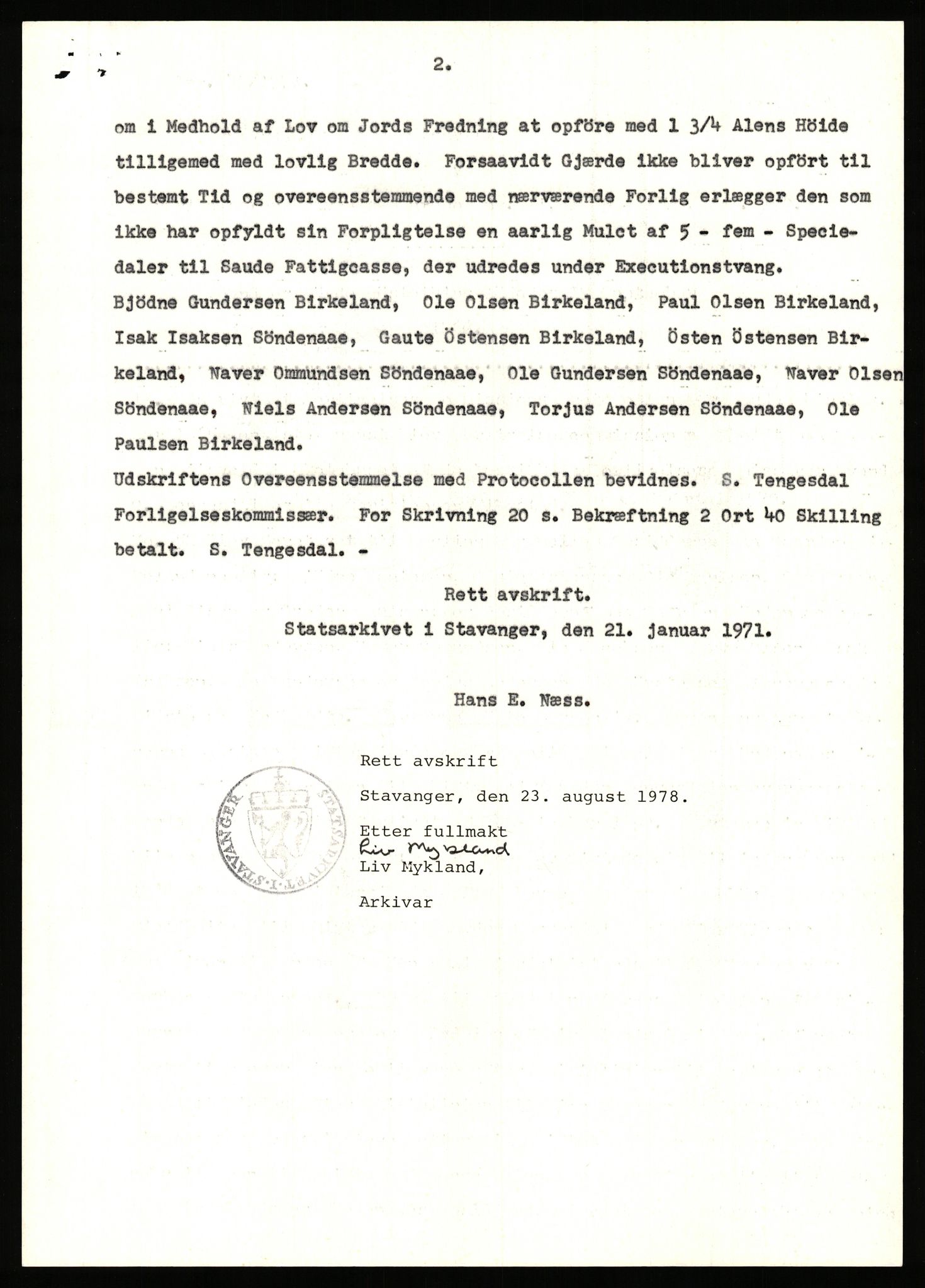 Statsarkivet i Stavanger, AV/SAST-A-101971/03/Y/Yj/L0008: Avskrifter sortert etter gårdsnavn: Birkeland indre - Bjerge, 1750-1930, p. 24