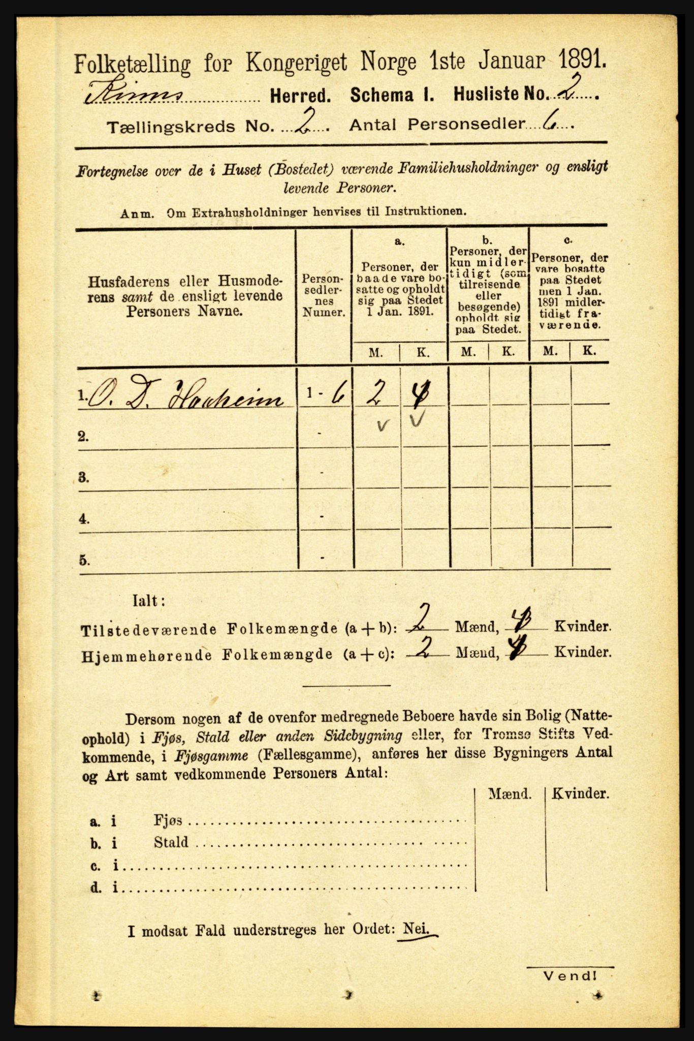 RA, 1891 census for 1437 Kinn, 1891, p. 478