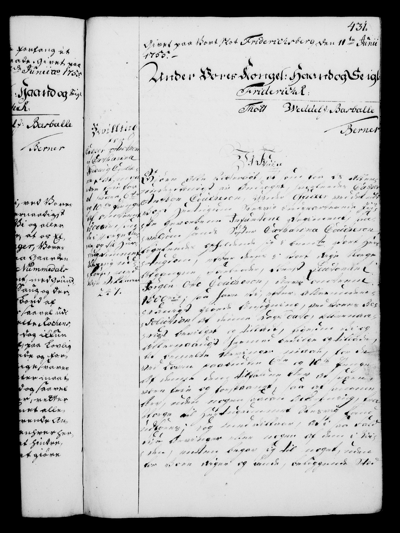 Rentekammeret, Kammerkanselliet, RA/EA-3111/G/Gg/Gga/L0006: Norsk ekspedisjonsprotokoll med register (merket RK 53.6), 1749-1759, p. 431