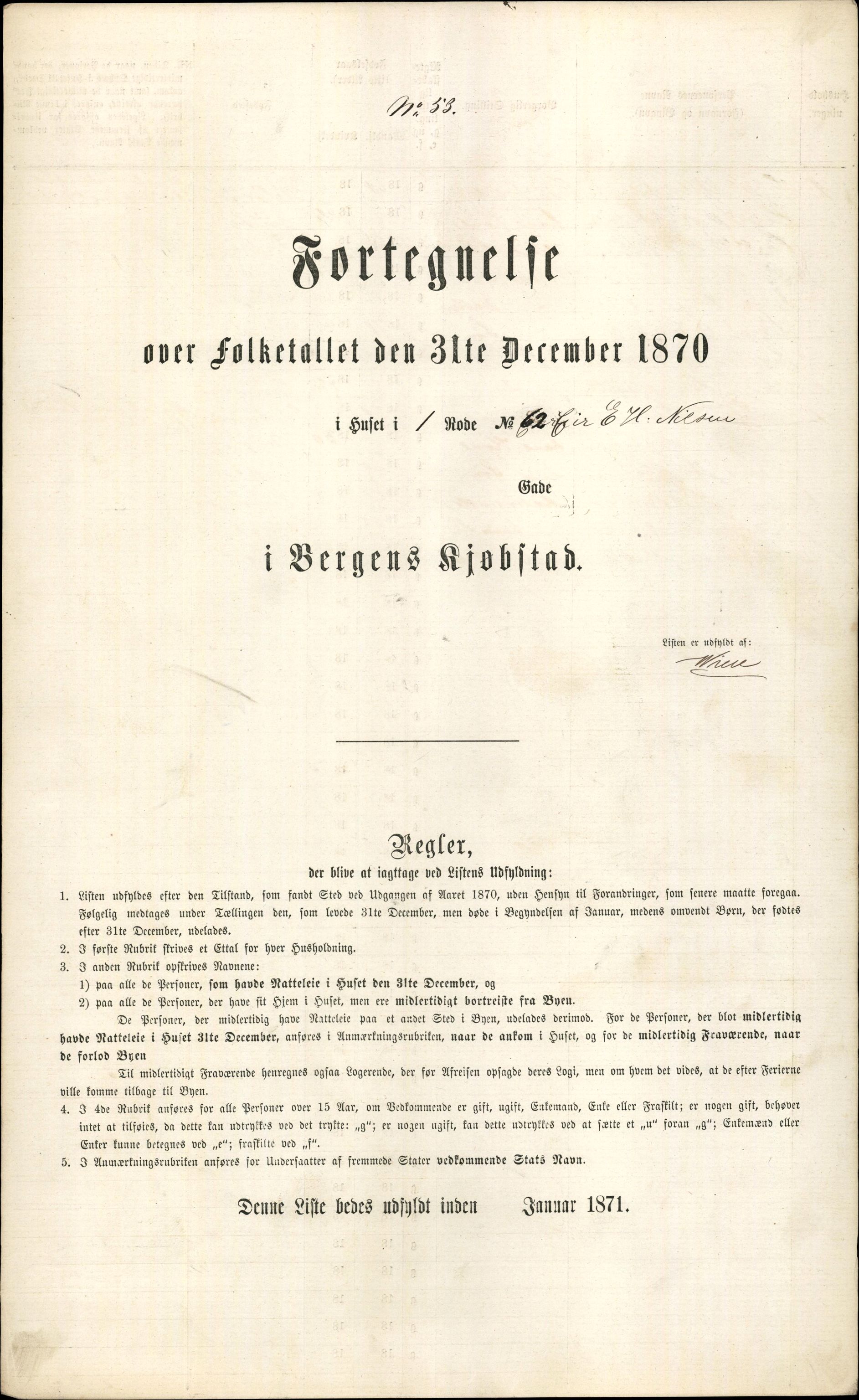 RA, 1870 census for 1301 Bergen, 1870