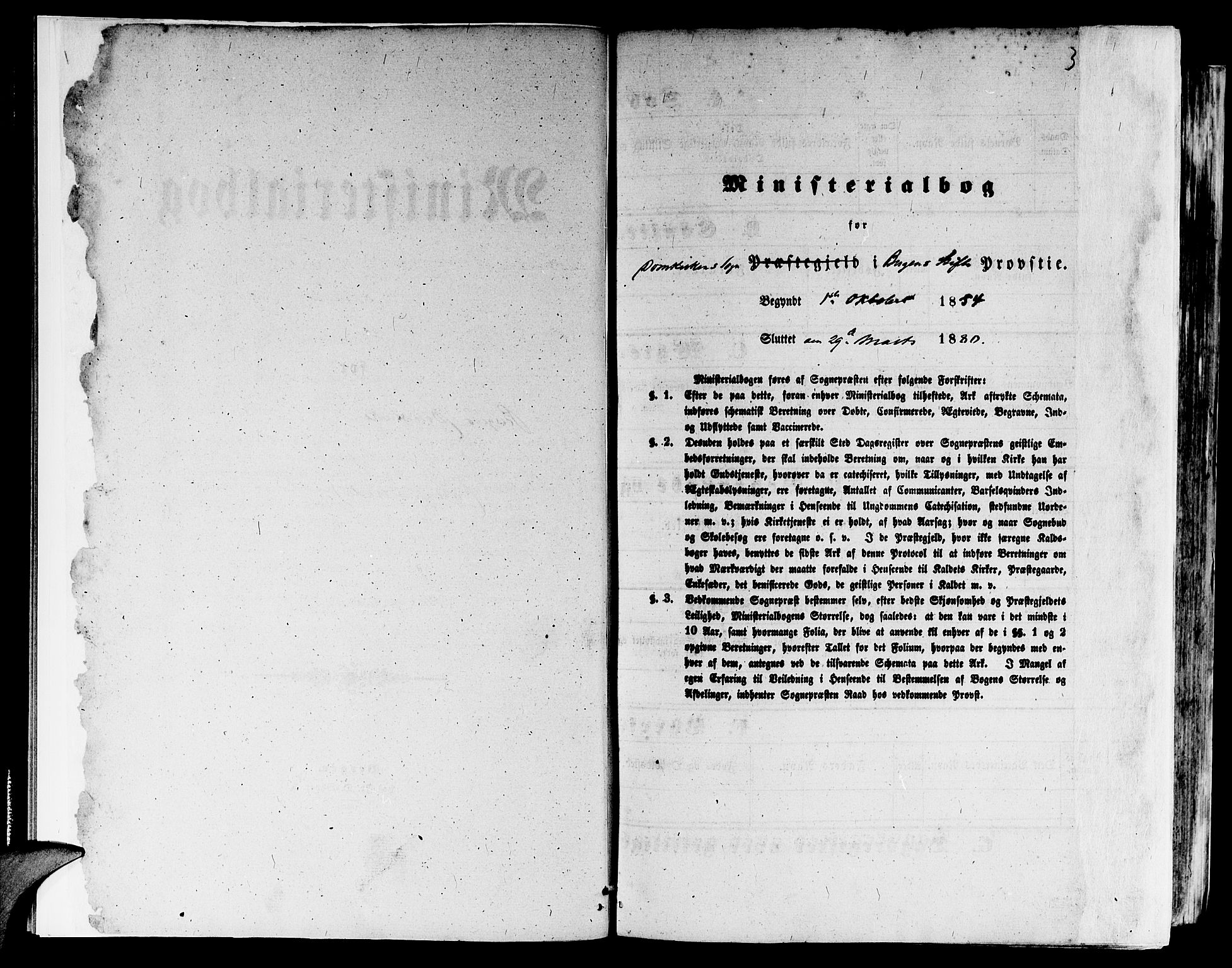Domkirken sokneprestembete, SAB/A-74801/H/Hab/L0023: Parish register (copy) no. C 3, 1854-1880, p. 3
