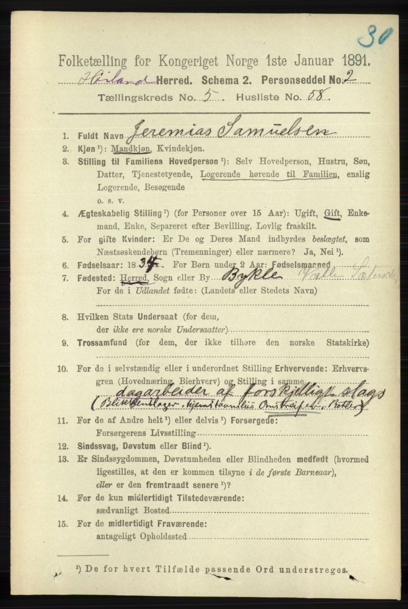 RA, 1891 census for 1123 Høyland, 1891, p. 1914