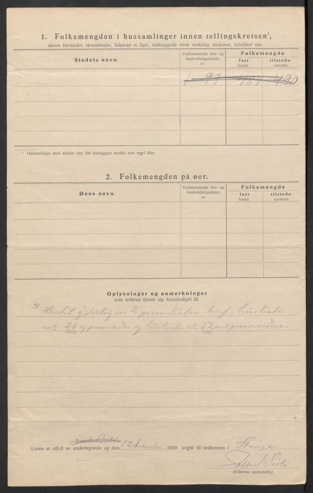 SAH, 1920 census for Stange, 1920, p. 45