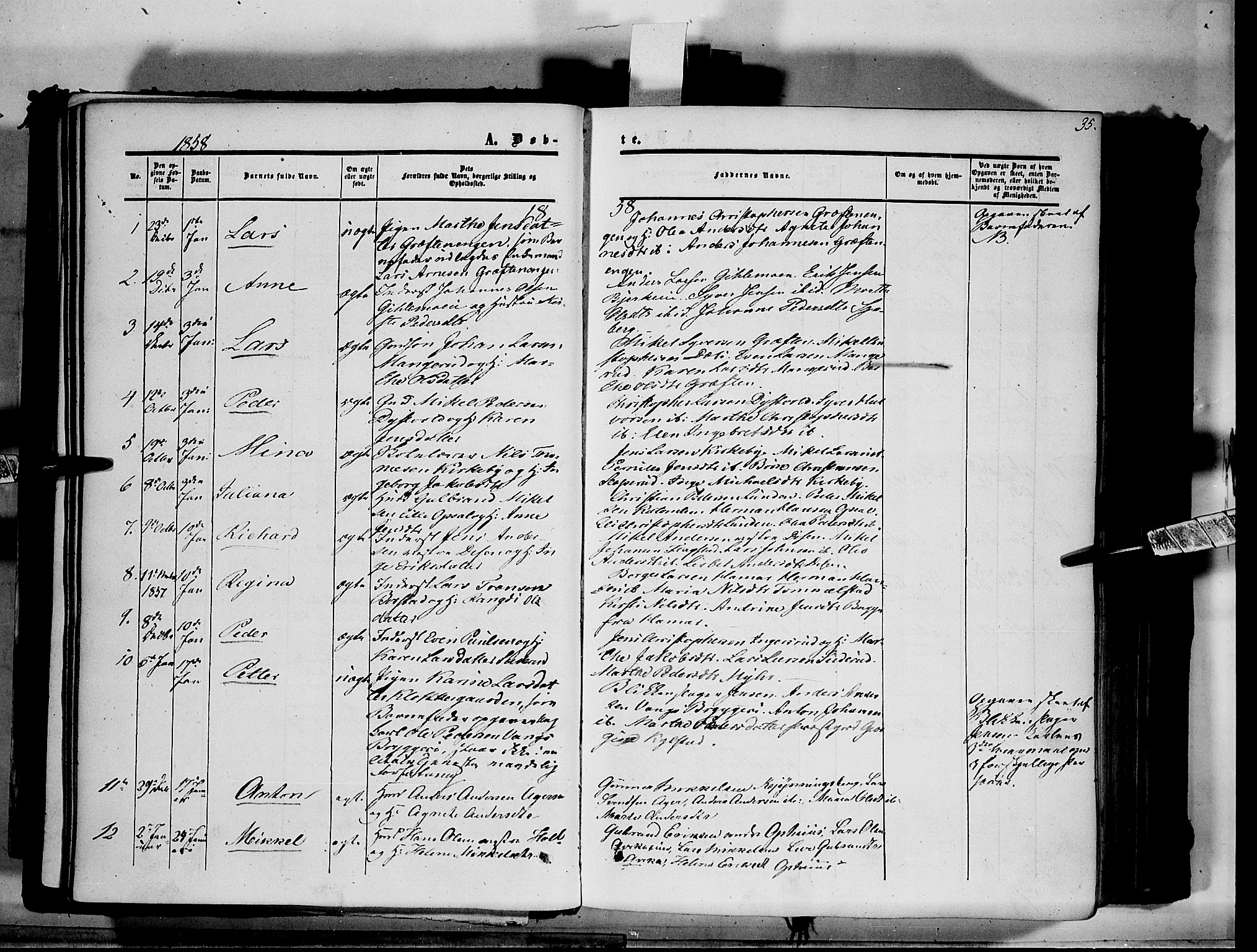 Vang prestekontor, Hedmark, SAH/PREST-008/H/Ha/Haa/L0012: Parish register (official) no. 12, 1855-1870, p. 35