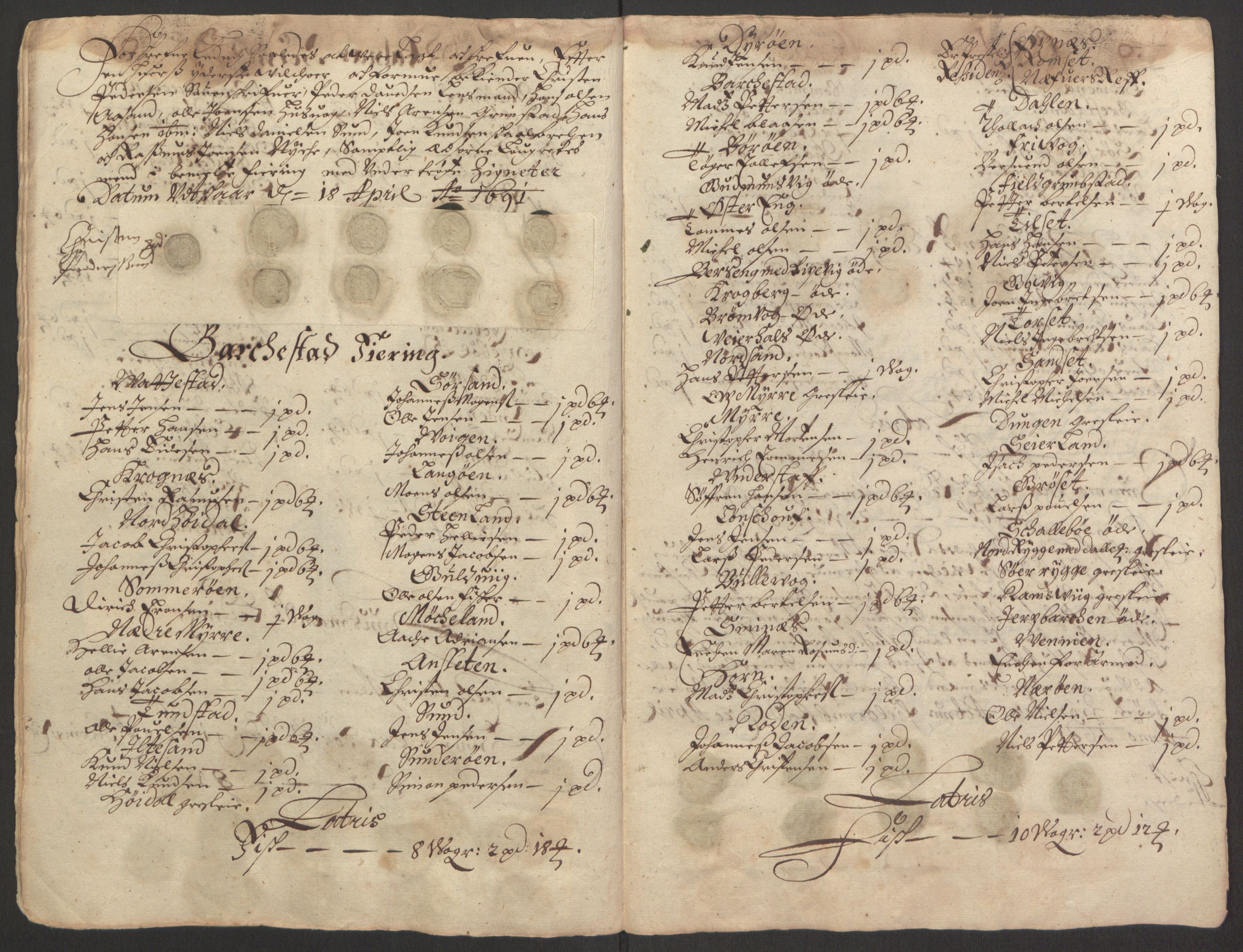 Rentekammeret inntil 1814, Reviderte regnskaper, Fogderegnskap, AV/RA-EA-4092/R67/L4676: Fogderegnskap Vesterålen, Andenes og Lofoten, 1691-1693, p. 59