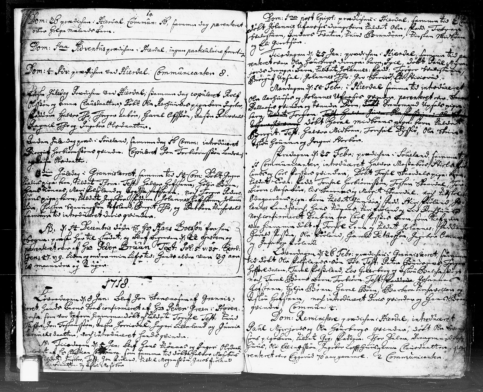 Hjartdal kirkebøker, SAKO/A-270/F/Fa/L0002: Parish register (official) no. I 2, 1716-1754, p. 10-11