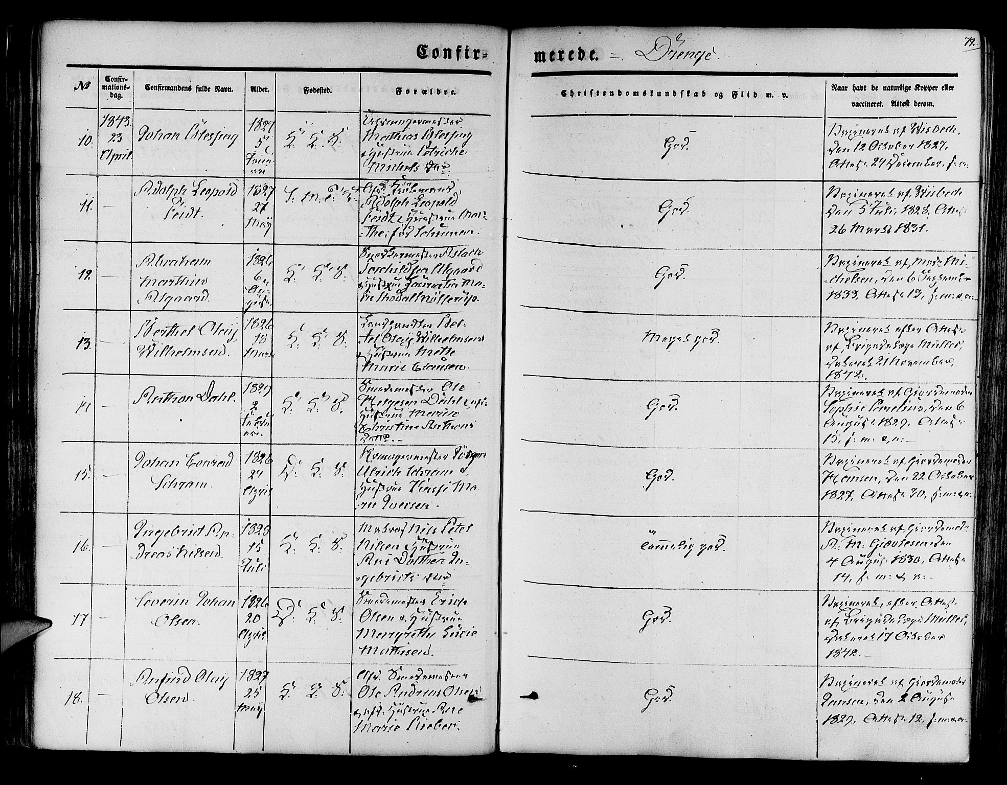 Korskirken sokneprestembete, SAB/A-76101/H/Hab: Parish register (copy) no. C 1, 1839-1868, p. 72