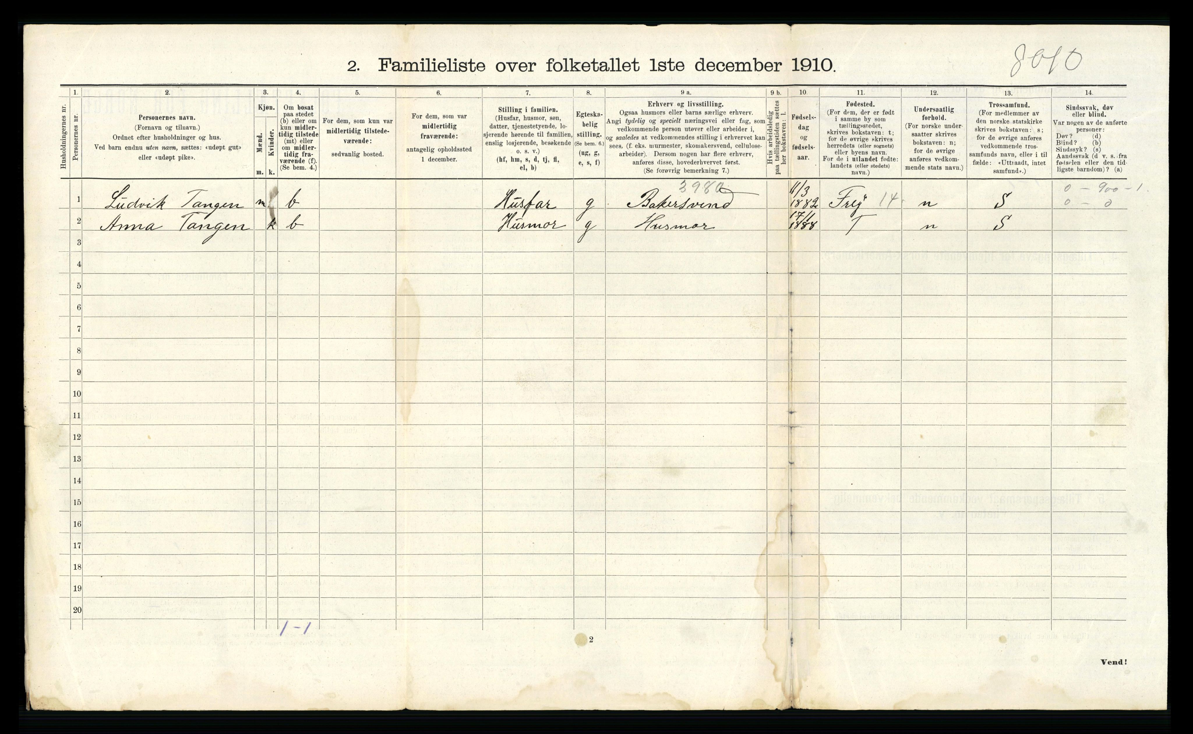 RA, 1910 census for Kristiansund, 1910, p. 658