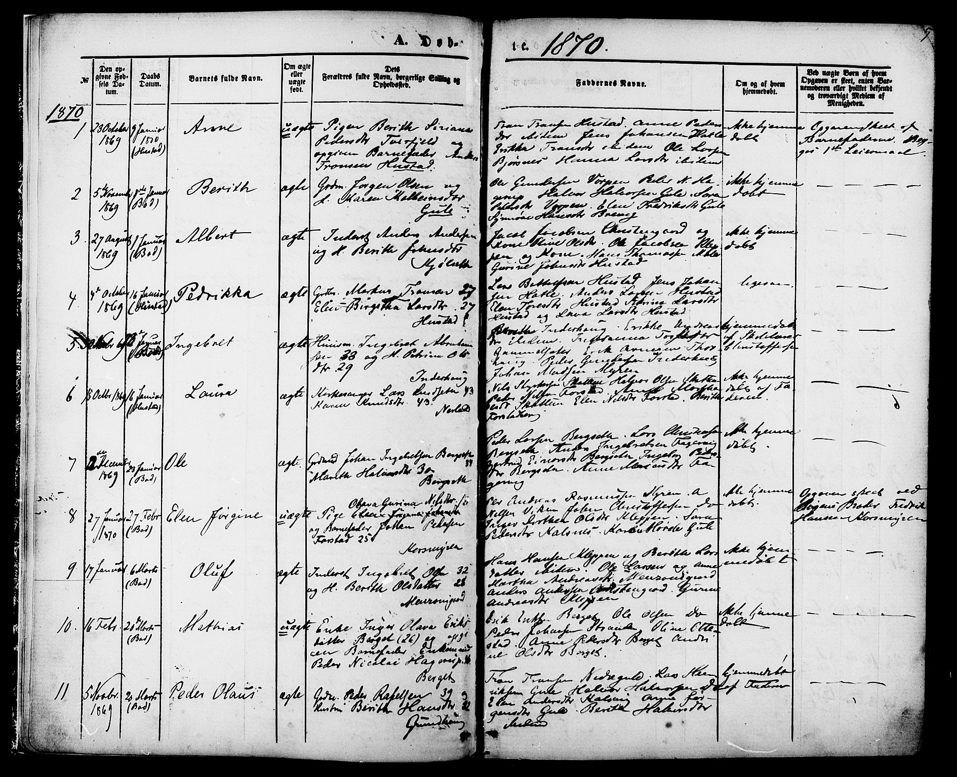 Ministerialprotokoller, klokkerbøker og fødselsregistre - Møre og Romsdal, AV/SAT-A-1454/566/L0768: Parish register (official) no. 566A07, 1869-1881, p. 5