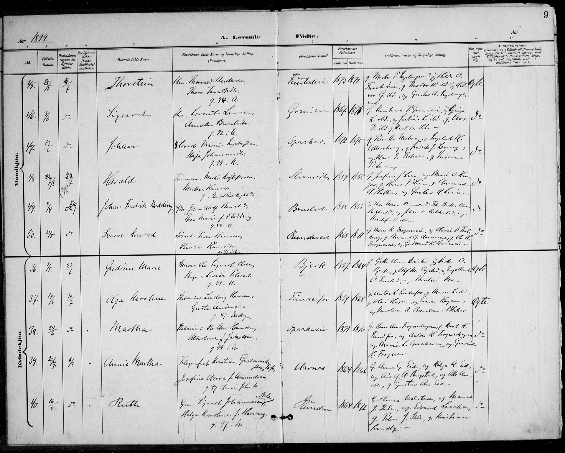 Nes prestekontor Kirkebøker, AV/SAO-A-10410/F/Fa/L0011: Parish register (official) no. I 11, 1899-1918, p. 9