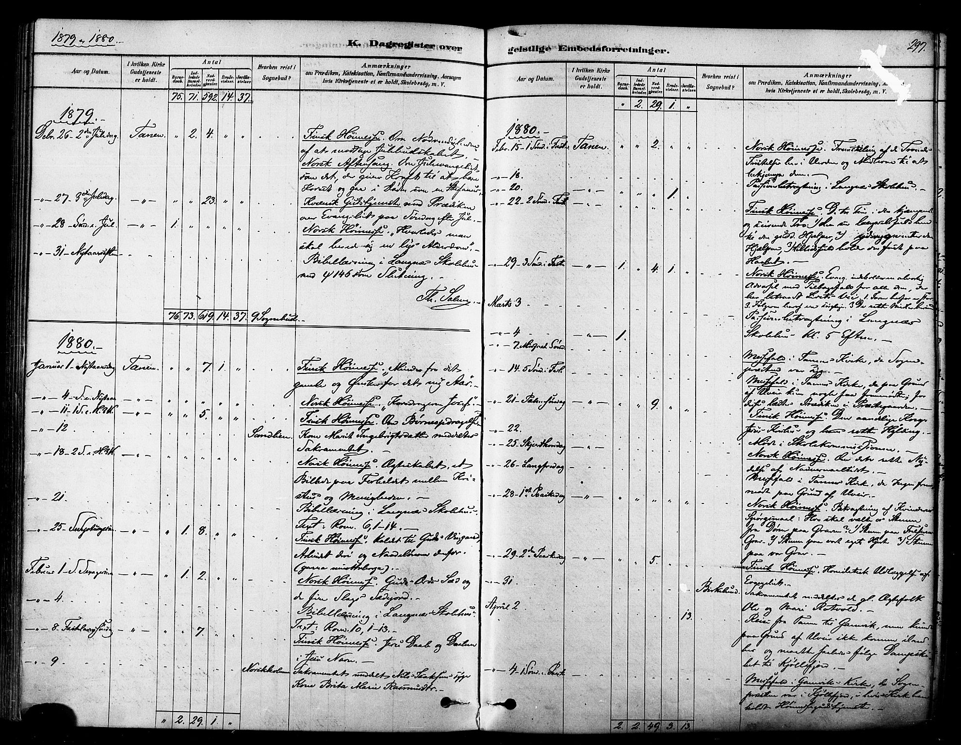 Tana sokneprestkontor, SATØ/S-1334/H/Ha/L0004kirke: Parish register (official) no. 4, 1878-1891, p. 297