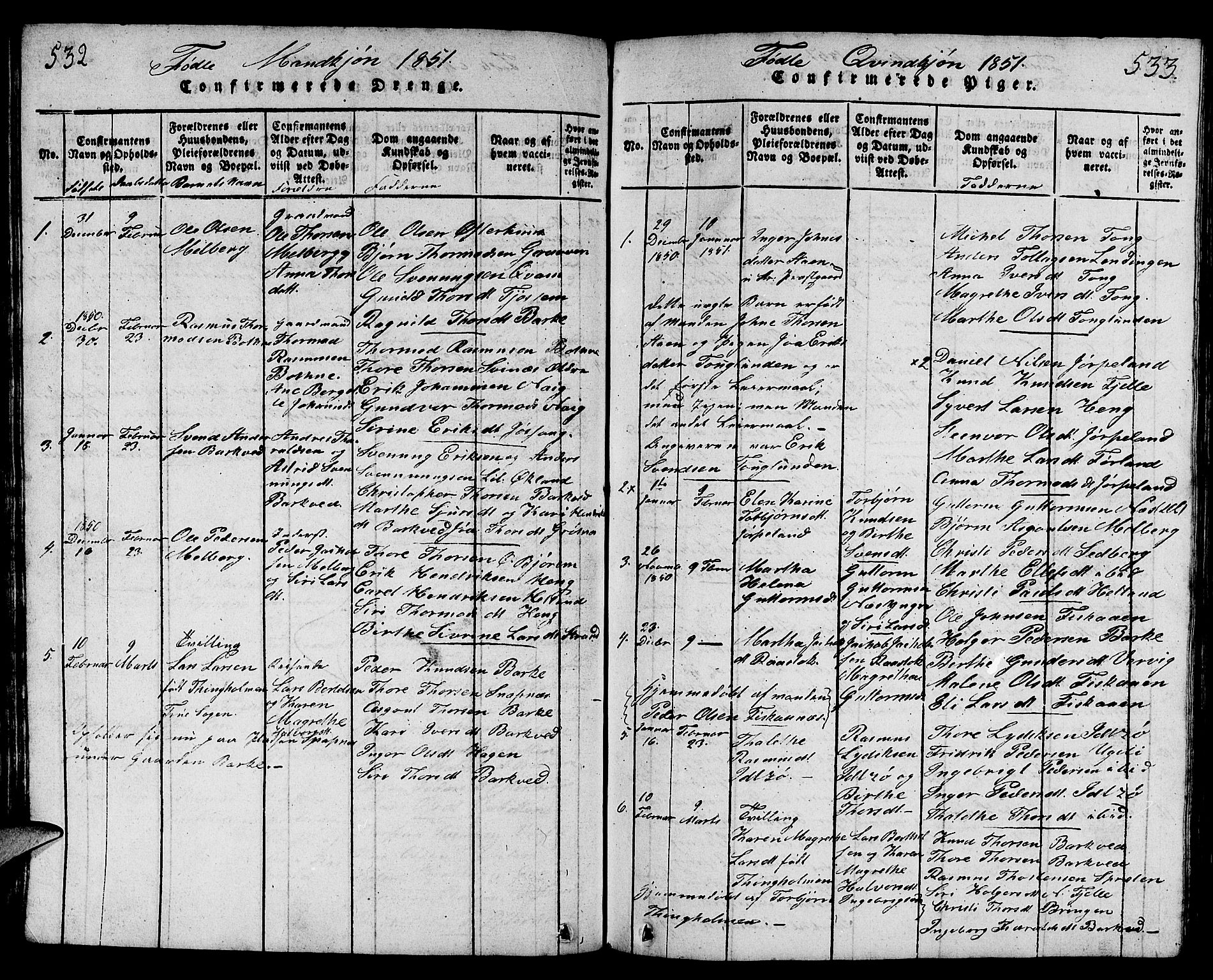 Strand sokneprestkontor, SAST/A-101828/H/Ha/Hab/L0001: Parish register (copy) no. B 1, 1816-1854, p. 532-533