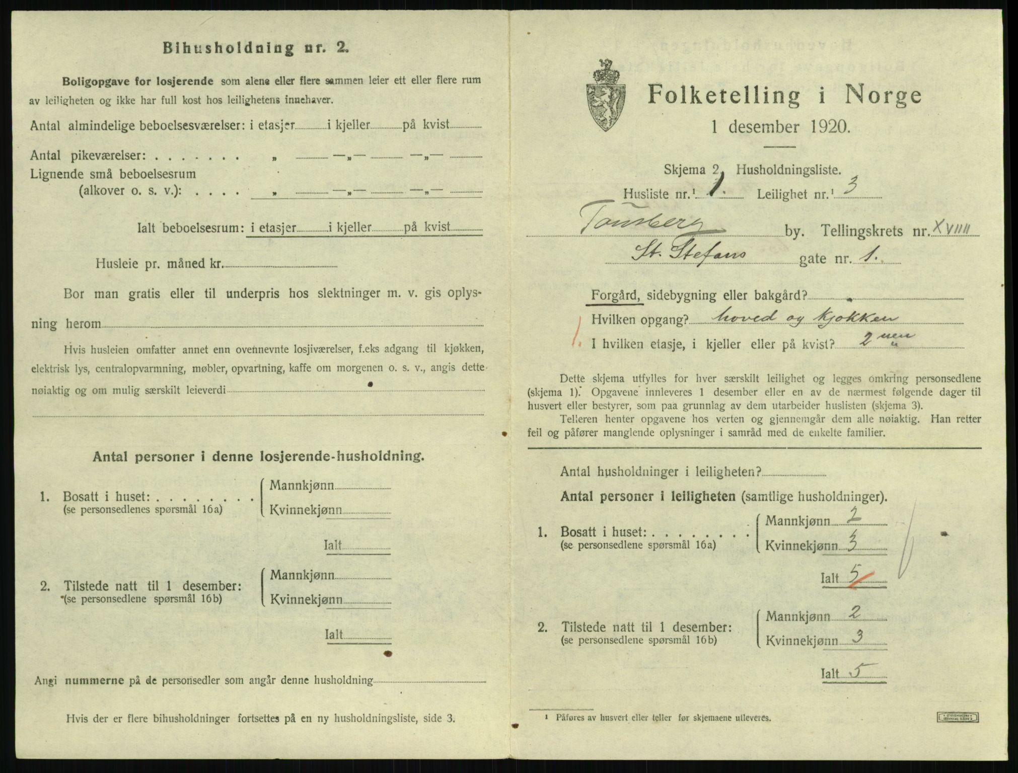 SAKO, 1920 census for Tønsberg, 1920, p. 7151