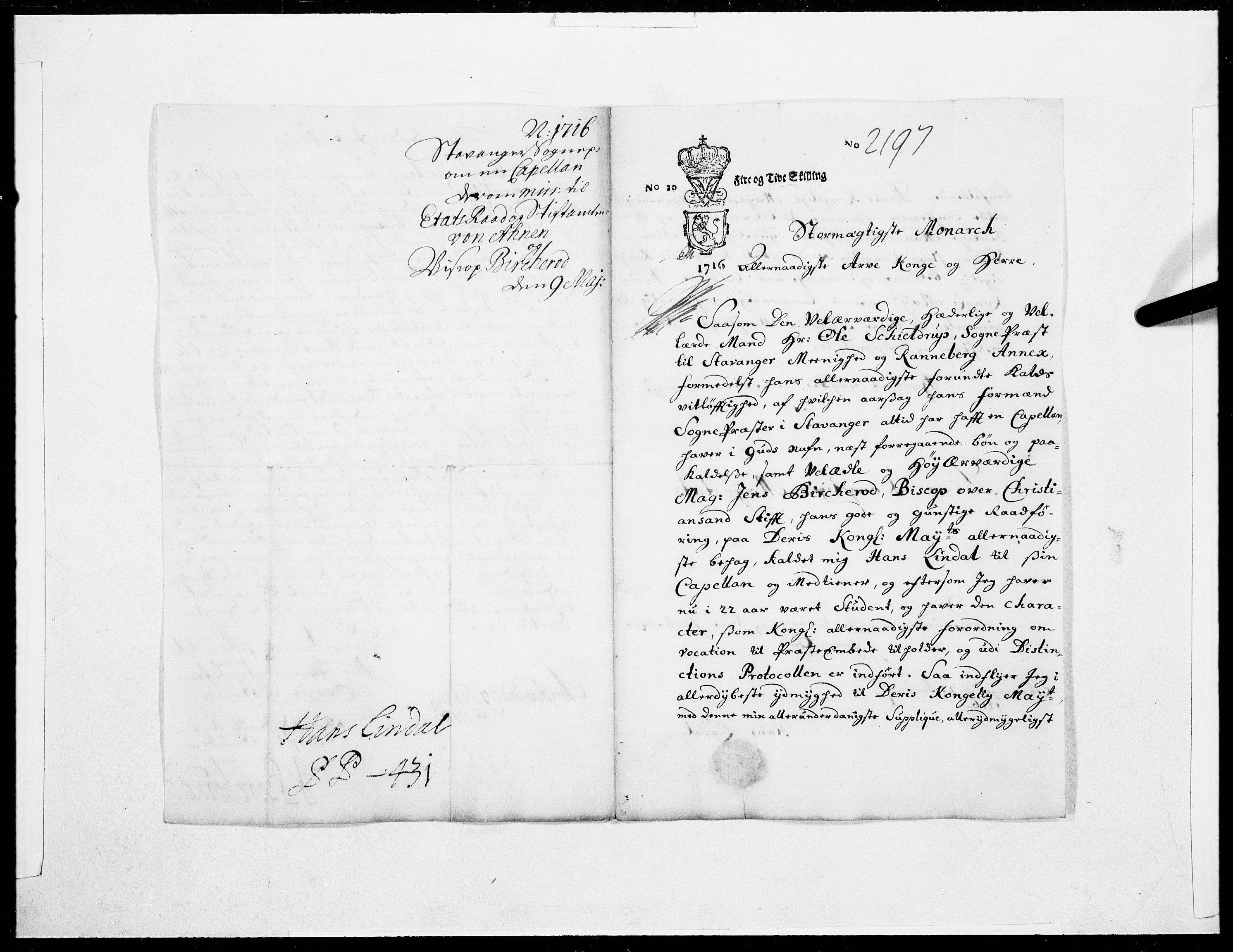 Danske Kanselli 1572-1799, AV/RA-EA-3023/F/Fc/Fcc/Fcca/L0078: Norske innlegg 1572-1799, 1716, p. 396