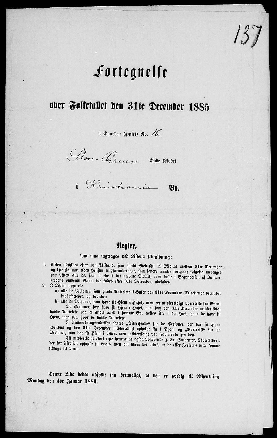 RA, 1885 census for 0301 Kristiania, 1885, p. 1907